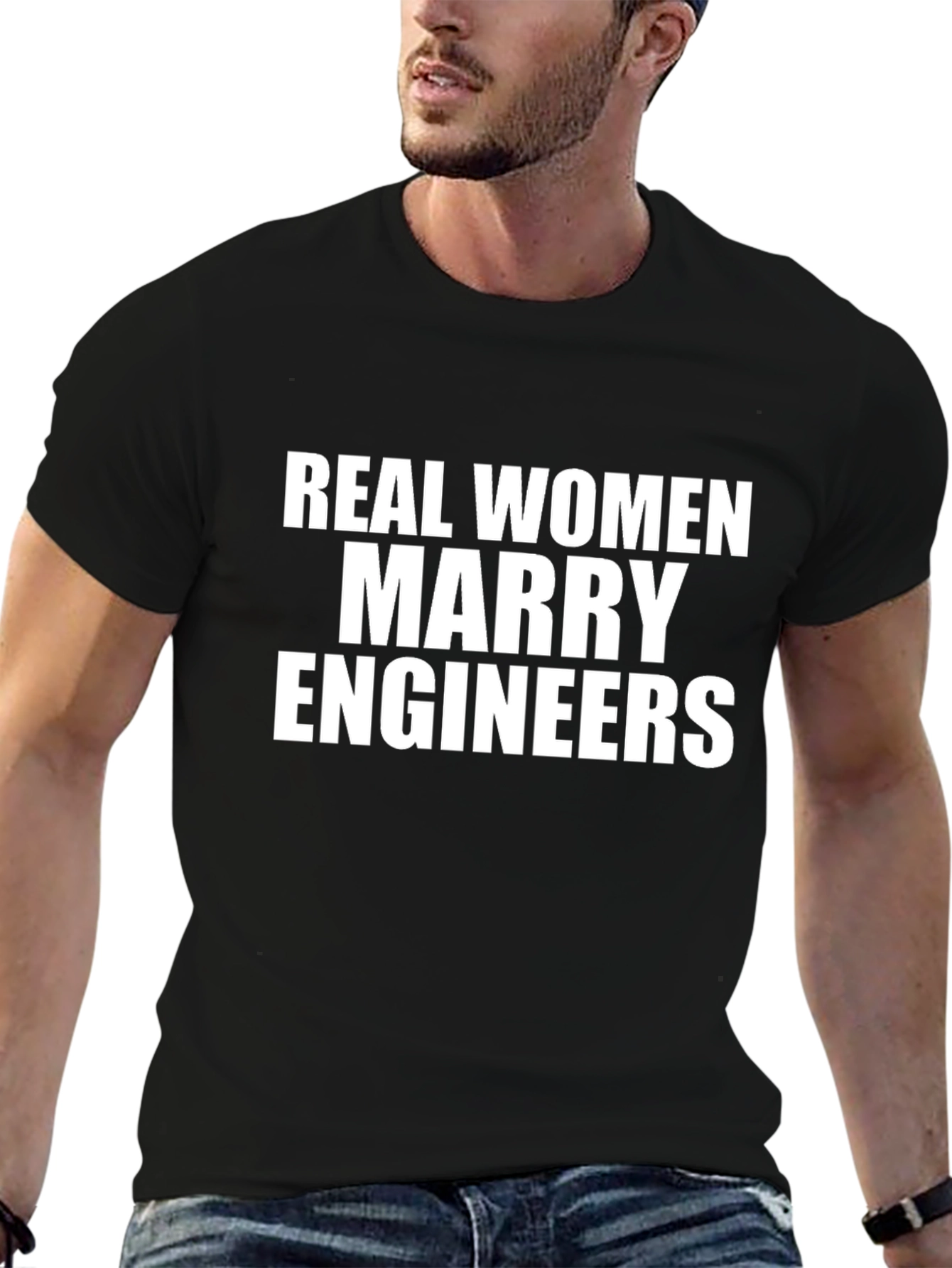 Black Real Women Marry Engineers - Funny Graphic Tee view 6
