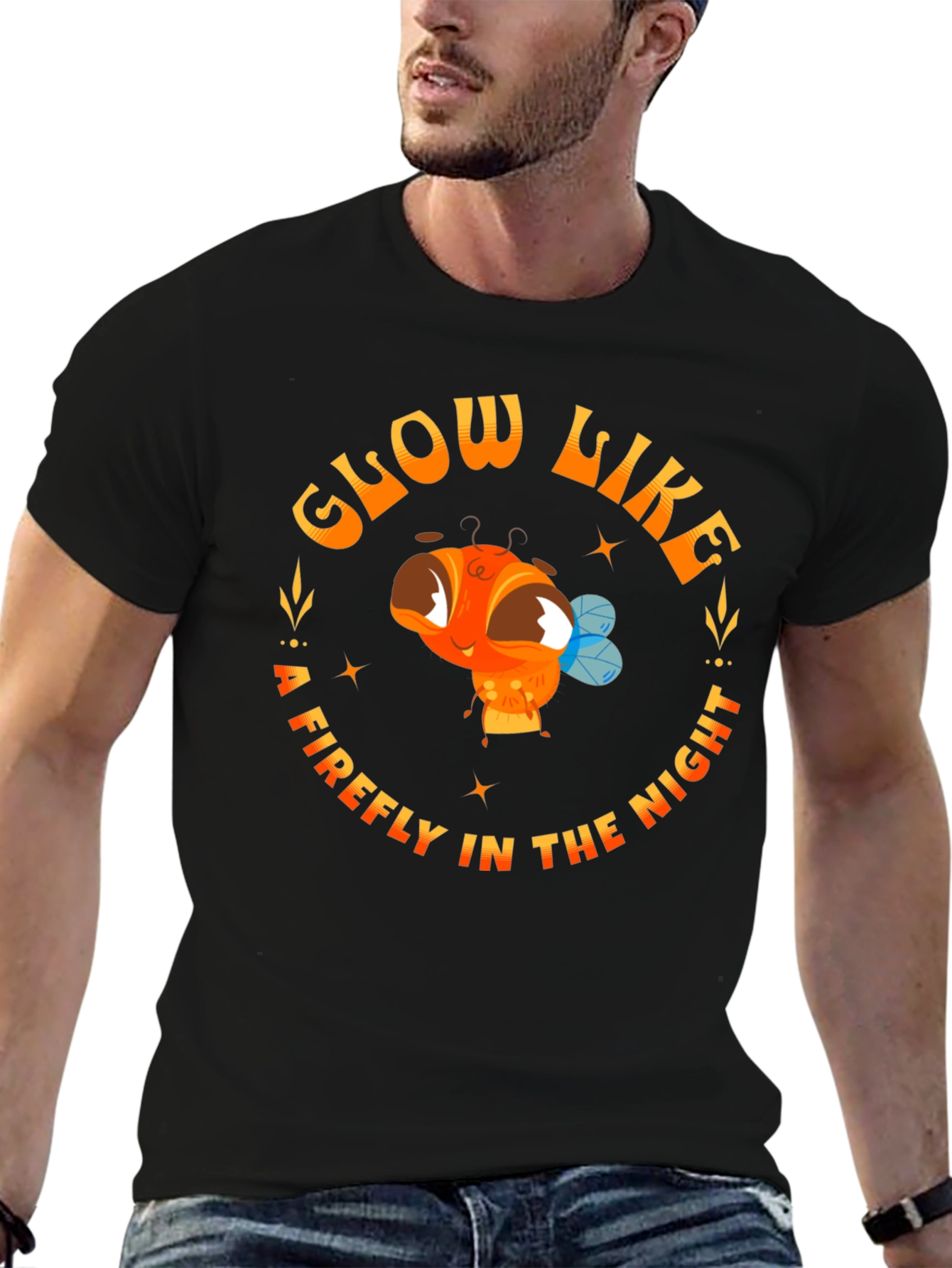 Glow Like A Firefly Black Graphic Tee - 6
