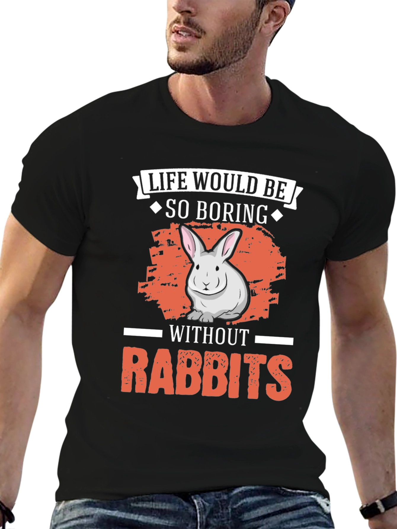 Black Life Would Be So Boring Without Rabbits T-Shirt view 6