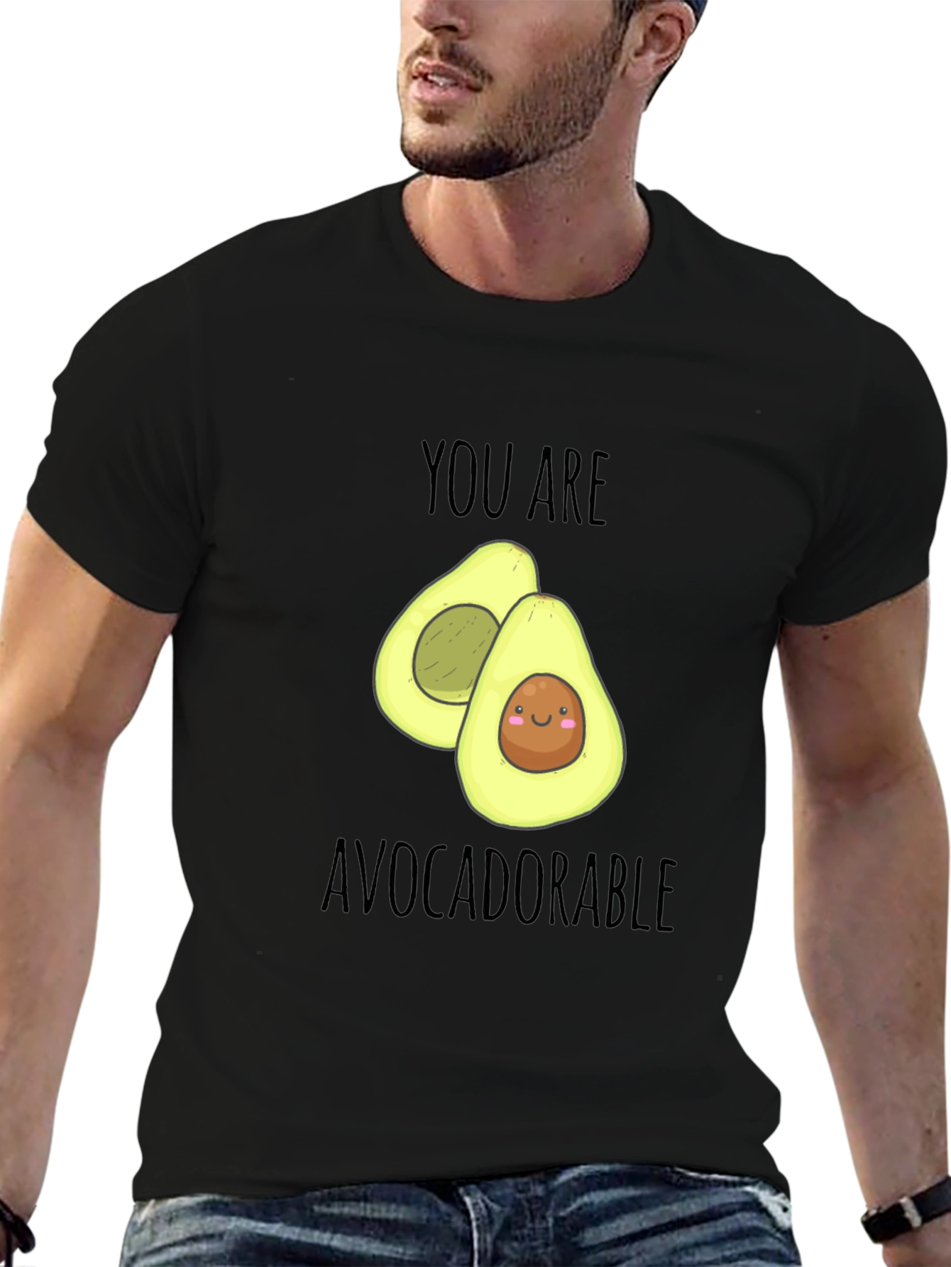 Black You Are Avocadorable T-Shirt - Black view 6
