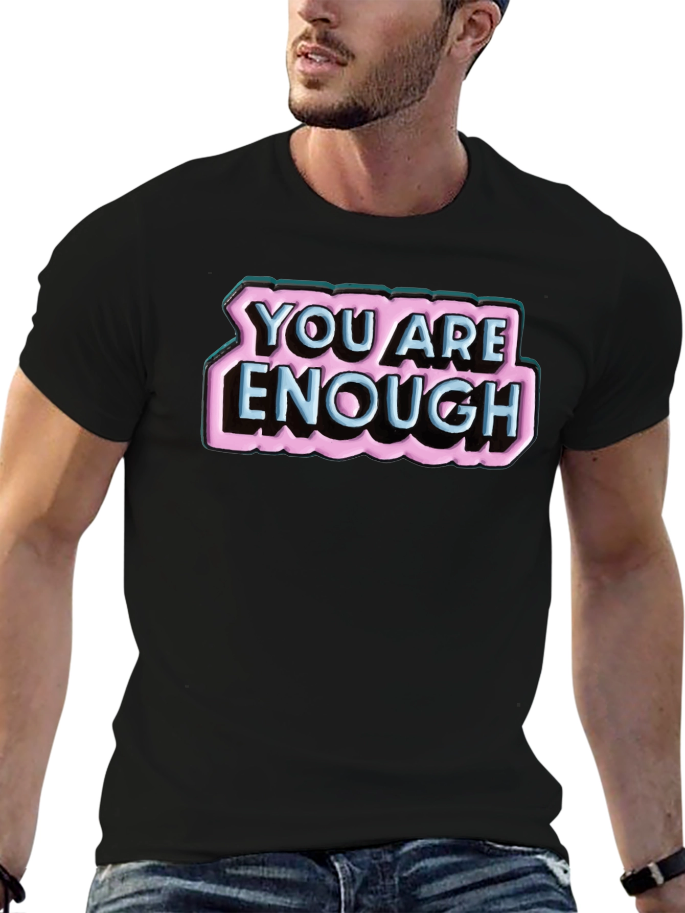Black You Are Enough Graphic T-Shirt view 6