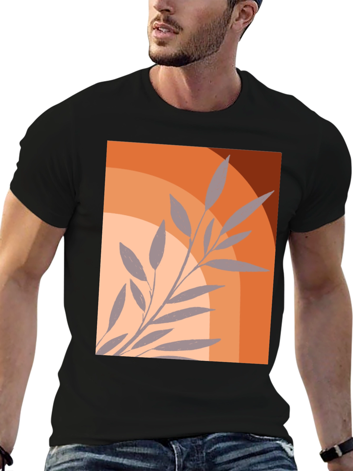 Black Botanical Graphic Tee - Modern Plant Design view 6