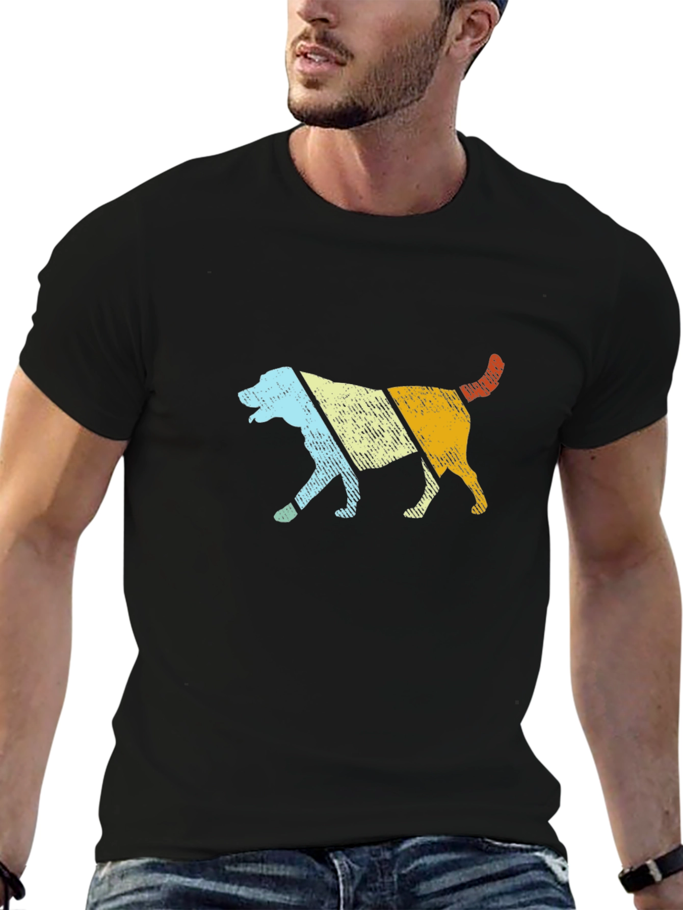 Black Retro Dog Graphic Tee - Cool Dog Lover Shirt view 6
