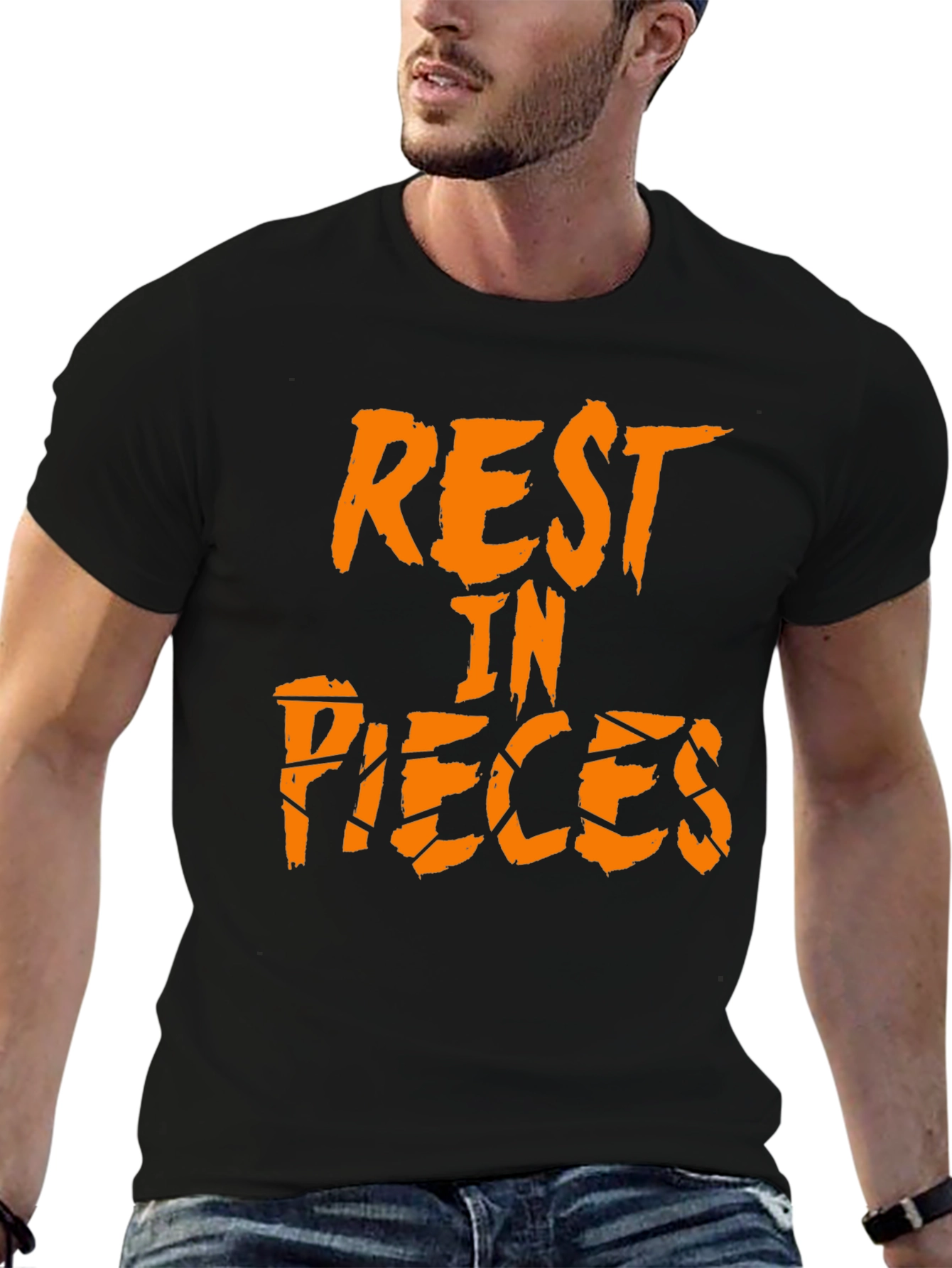 Black Rest in Pieces Black Graphic Tee view 6