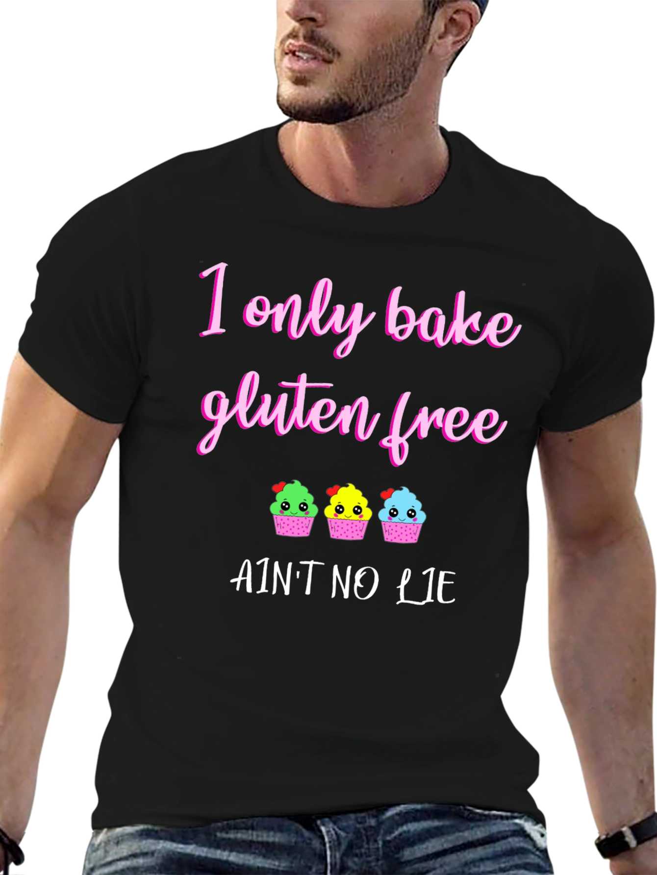 Black Gluten Free Baking T-Shirt - "Ain't No Lie" view 6