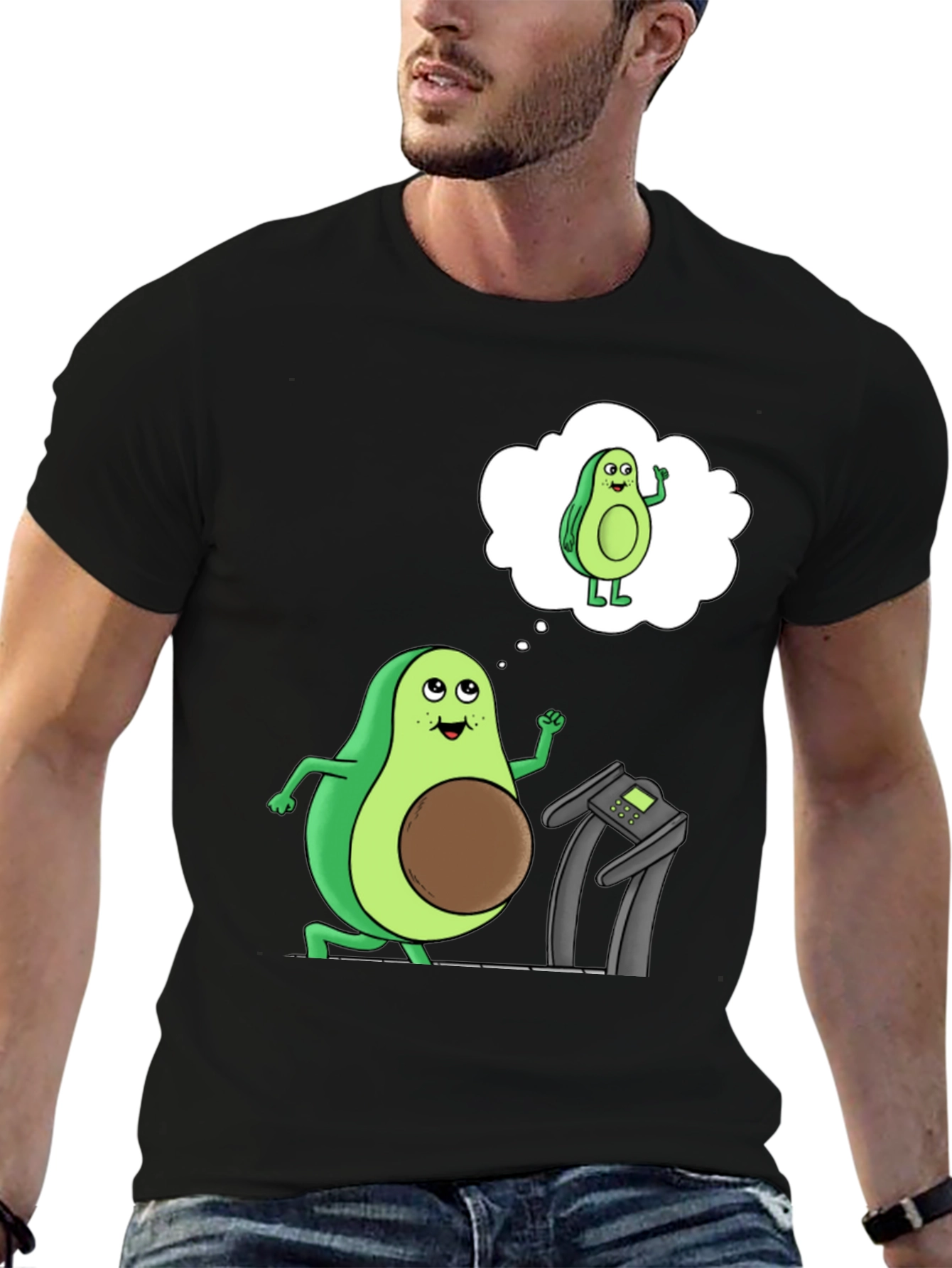 Black Avocado Gym Humor T-Shirt view 6