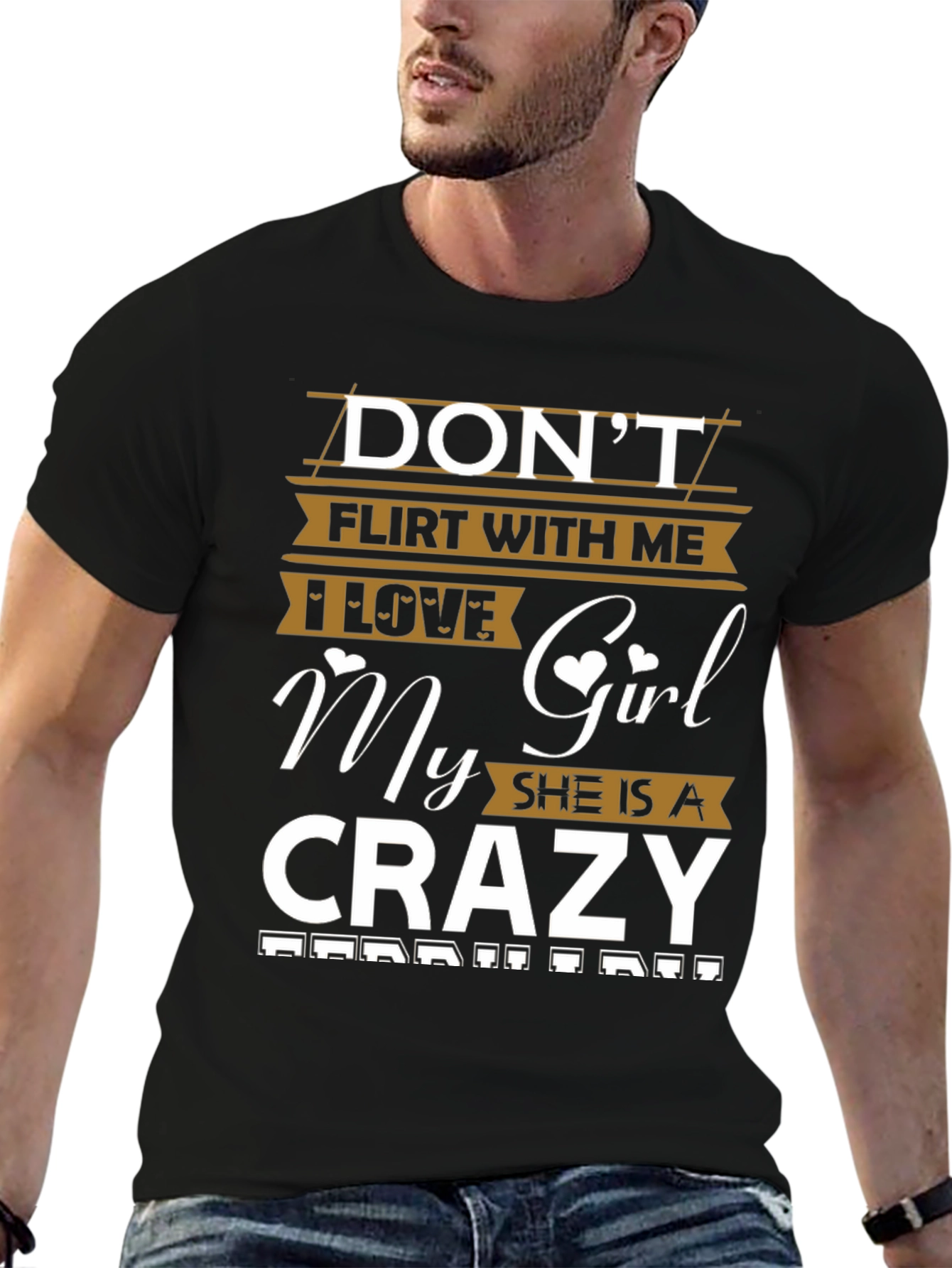 Black Don't Flirt With Me Graphic T-Shirt view 6