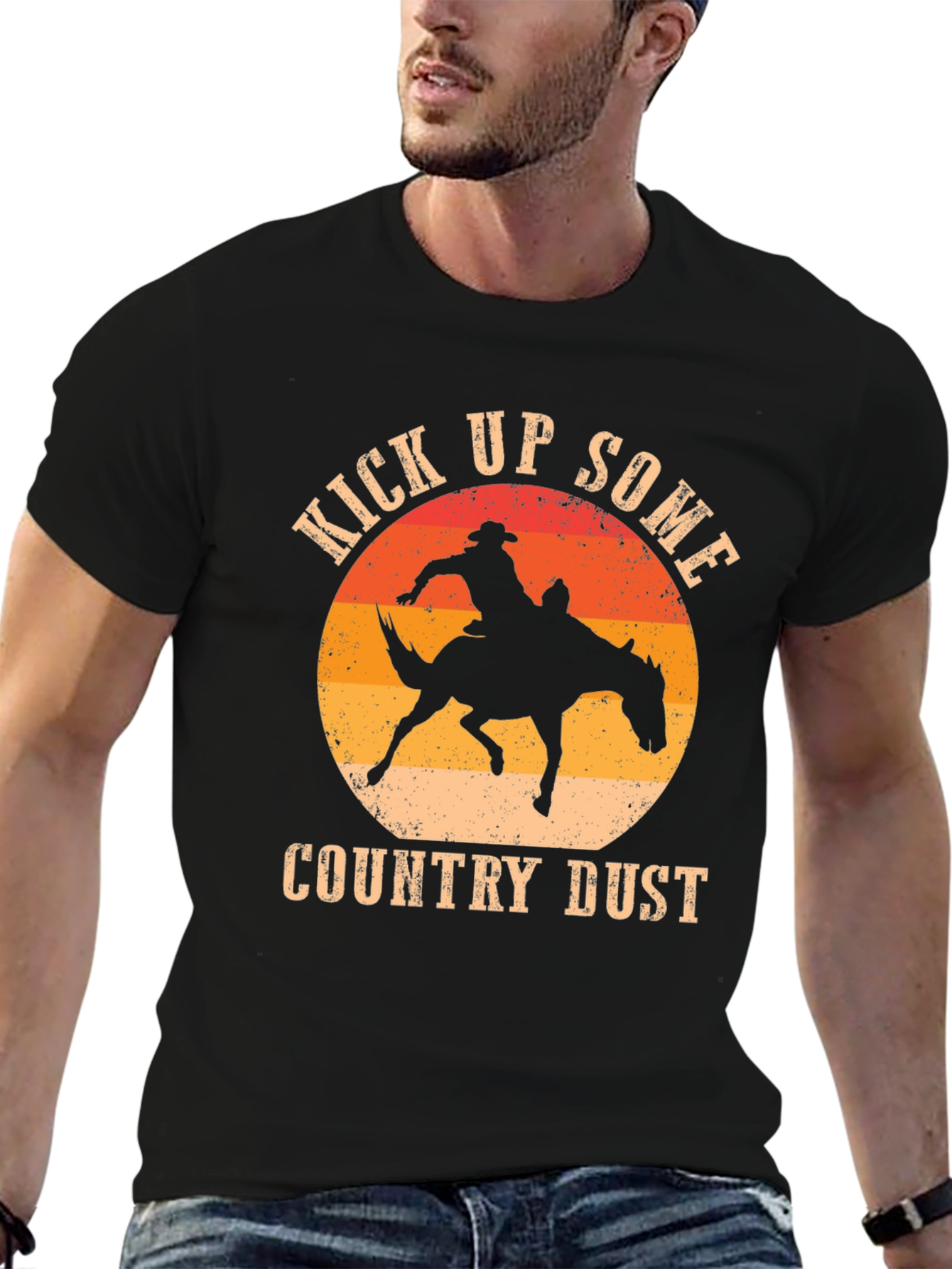 Kick Up Some Country Dust Cowboy Graphic T-Shirt - 6