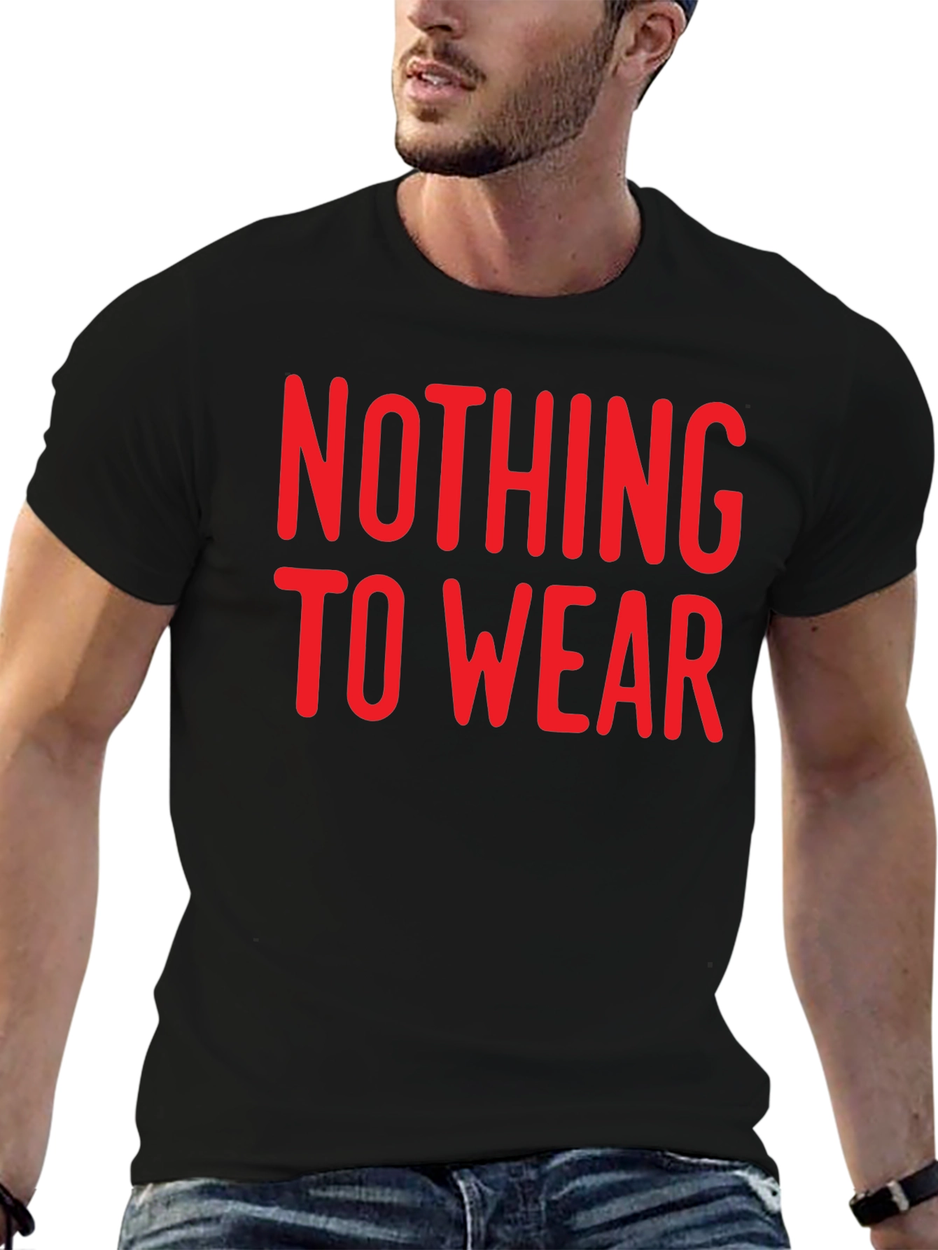 Black Nothing to Wear Graphic Tee - Black view 6