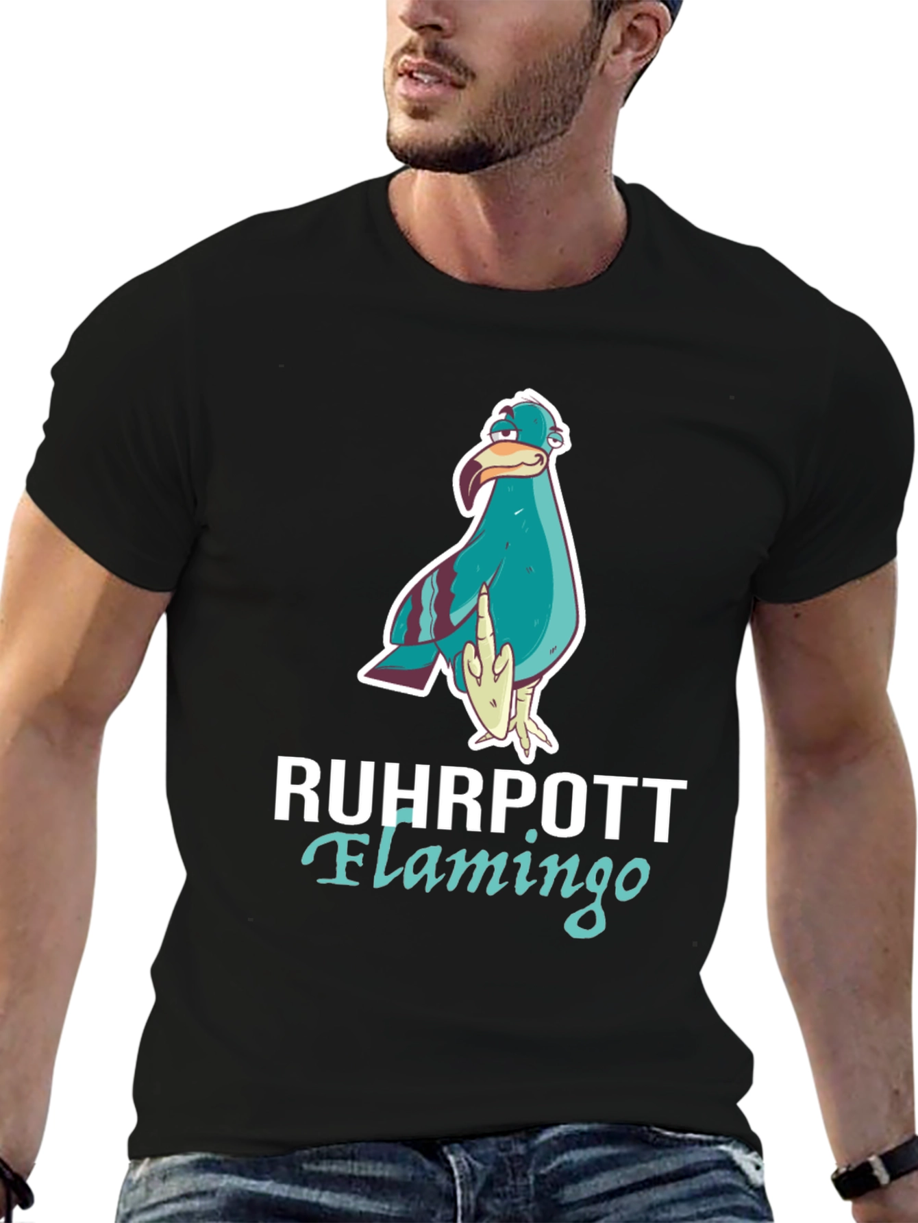 Black Ruhrpott Flamingo Graphic Tee view 6