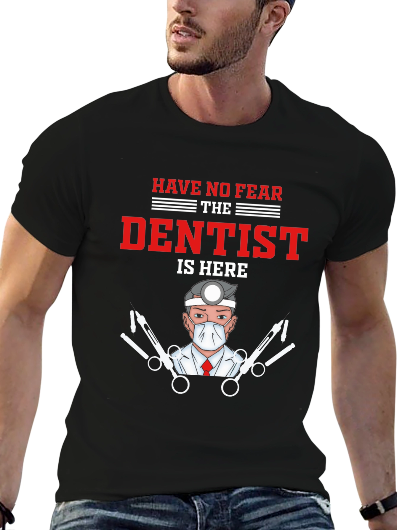 Black Dentist T-Shirt - Funny Medical Tee view 6