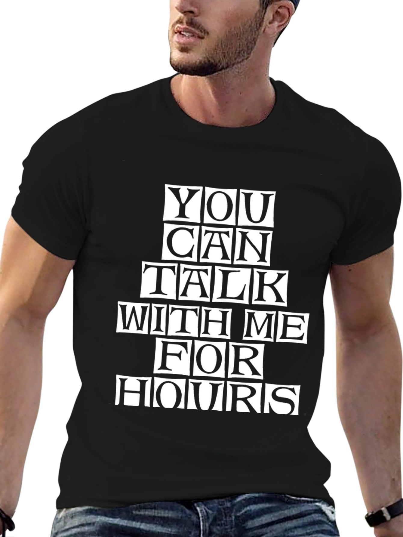 Black Talk For Hours T-Shirt - Funny Graphic Tee view 6