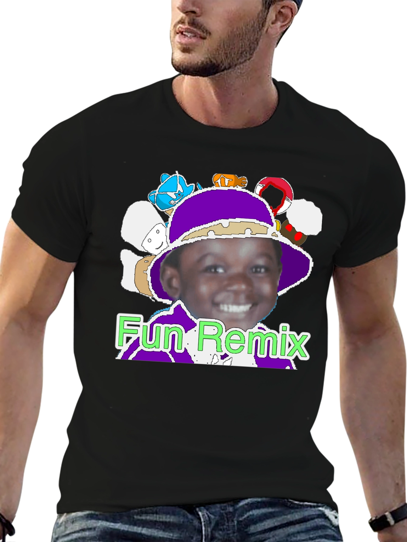 Black Fun Remix Graphic T-Shirt view 6