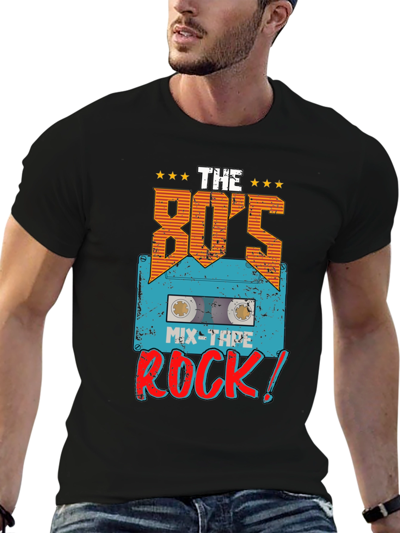 Black 80's Mix-Tape Rock T-Shirt view 6