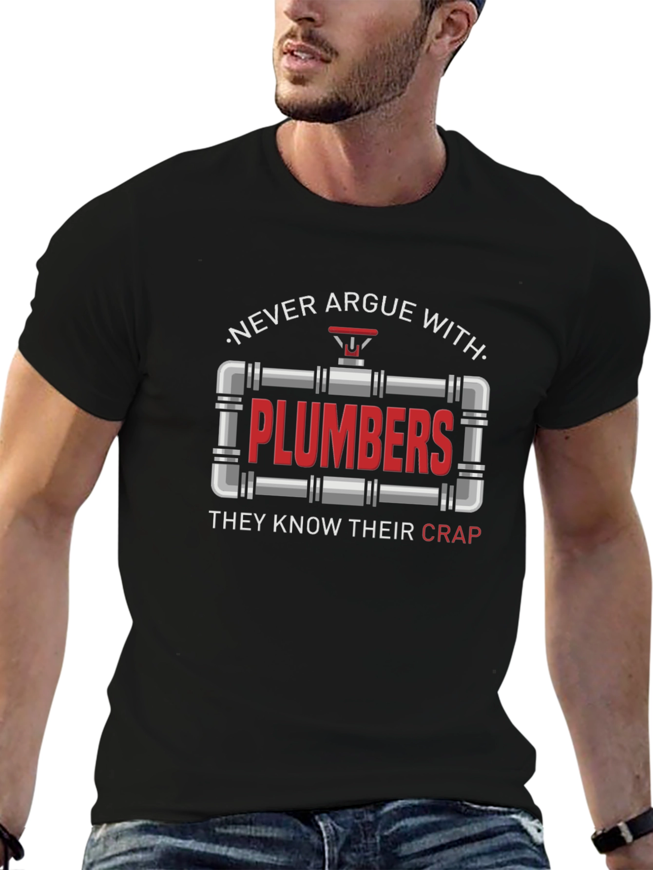 Black Plumbers Know Their Crap T-Shirt view 6
