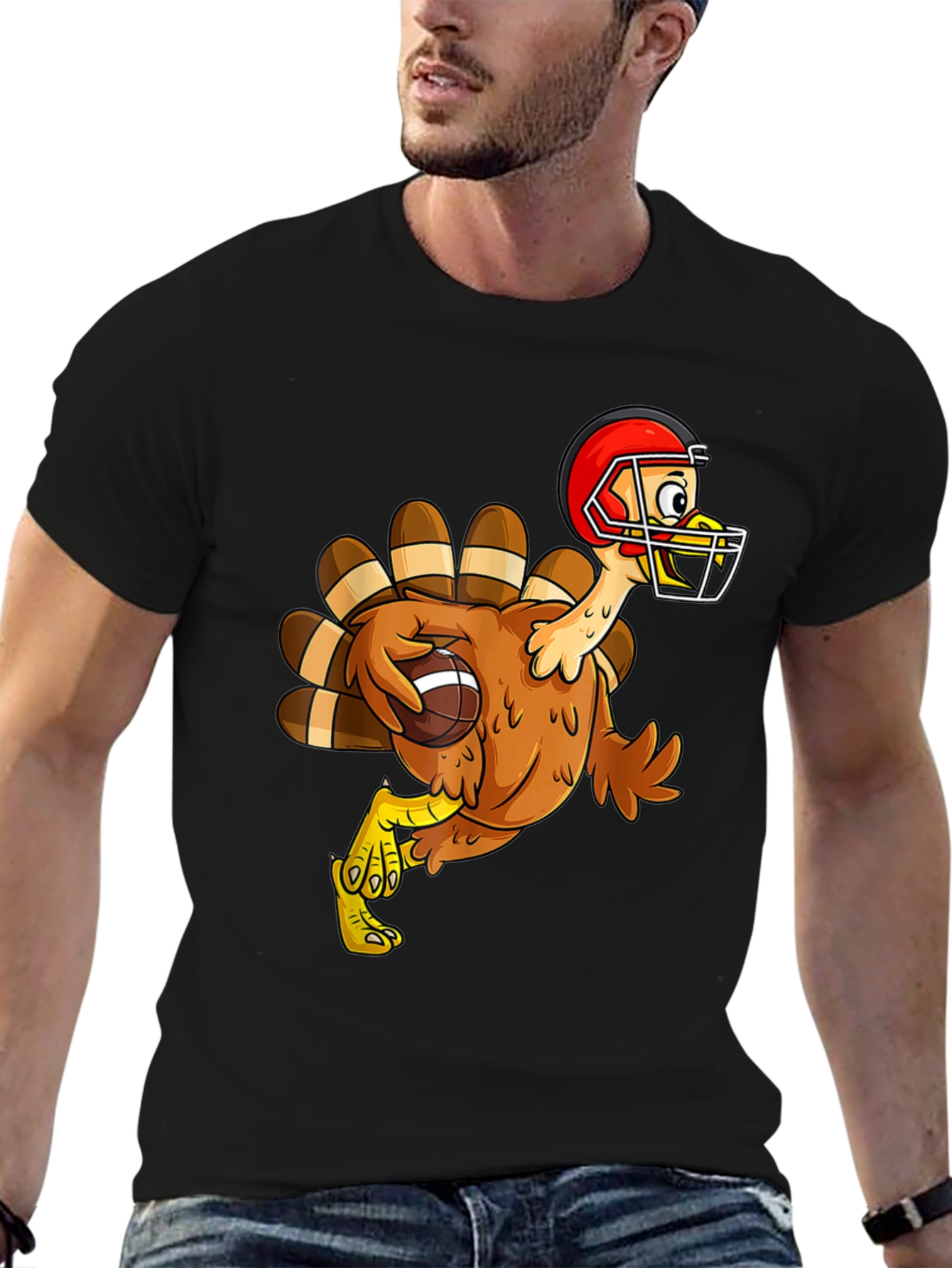 Black Turkey Football T-Shirt view 6
