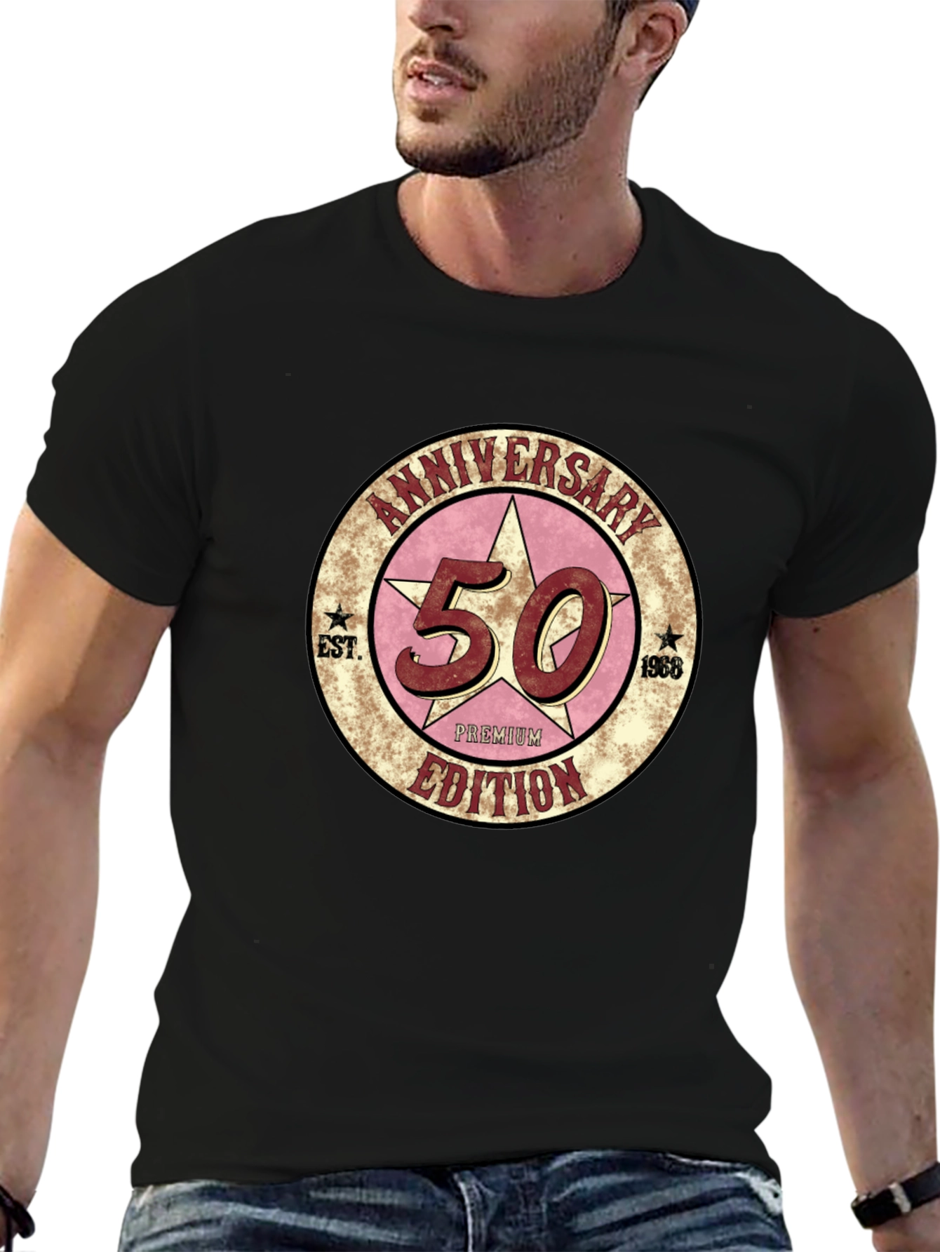 Black 50th Anniversary Premium Edition Black T-Shirt view 6