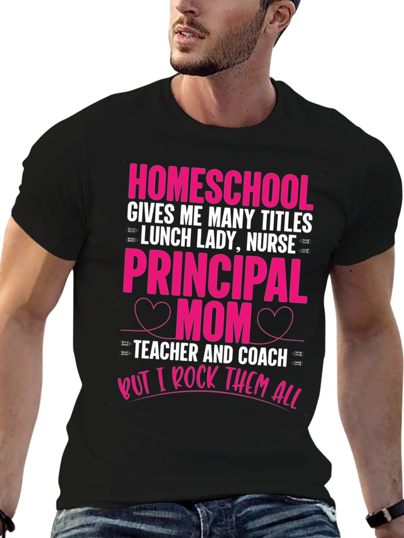 Black Homeschool Mom T-Shirt - Rock All Titles view 6