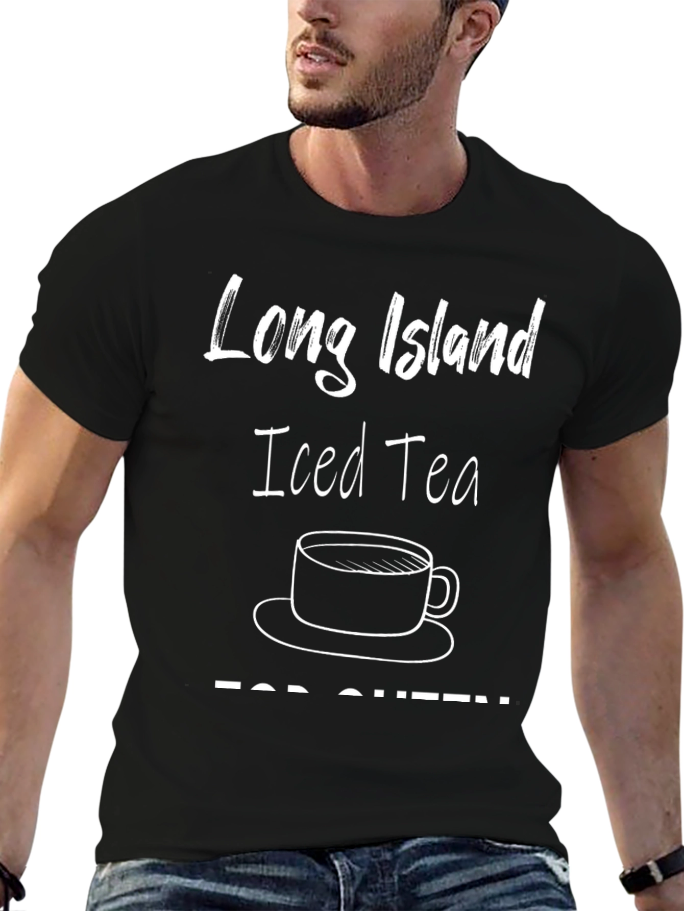 Black Long Island Iced Tea Funny Graphic T-Shirt view 6