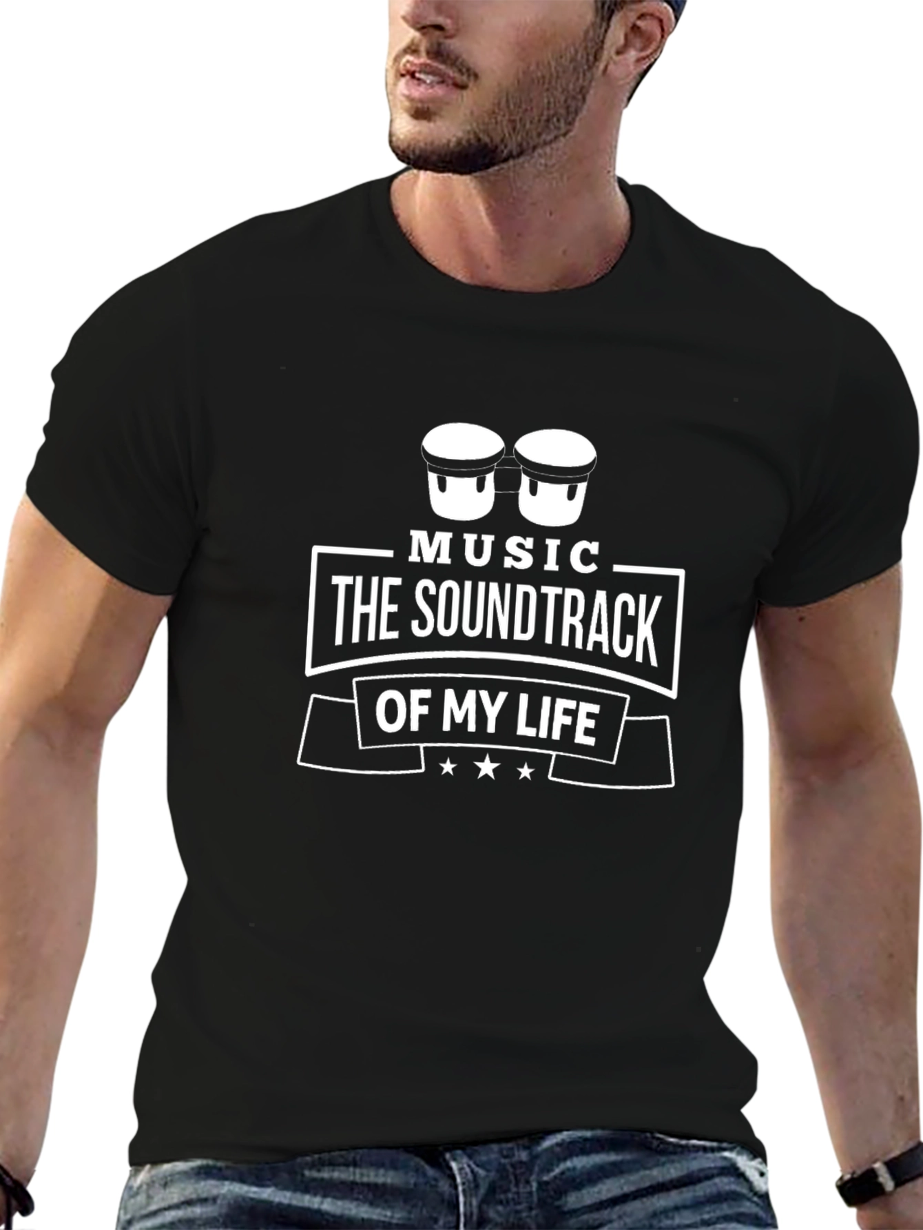 Black Music Soundtrack T-Shirt - Black Graphic Tee view 6