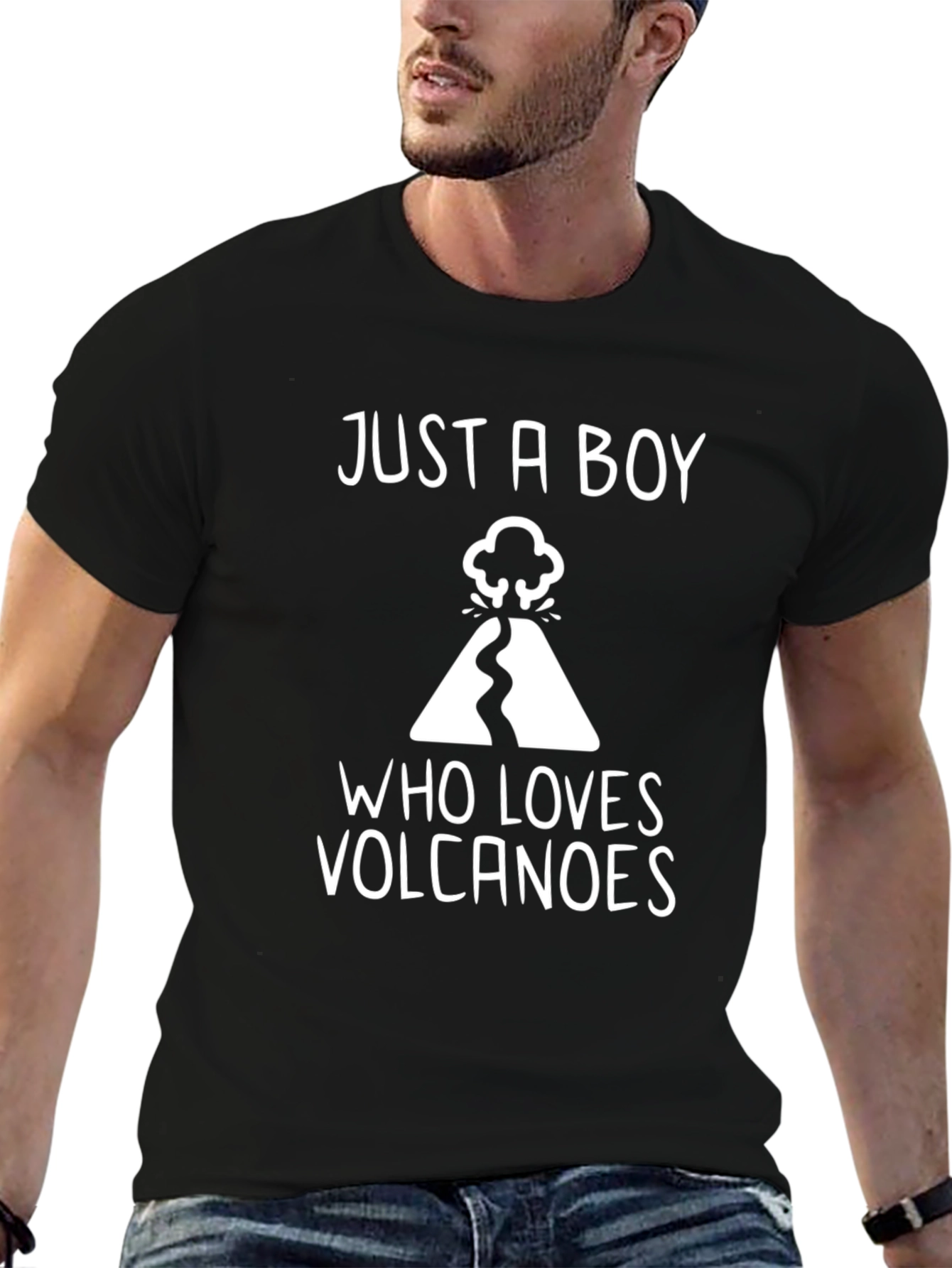 Black Boy Volcano Lover T-Shirt view 6
