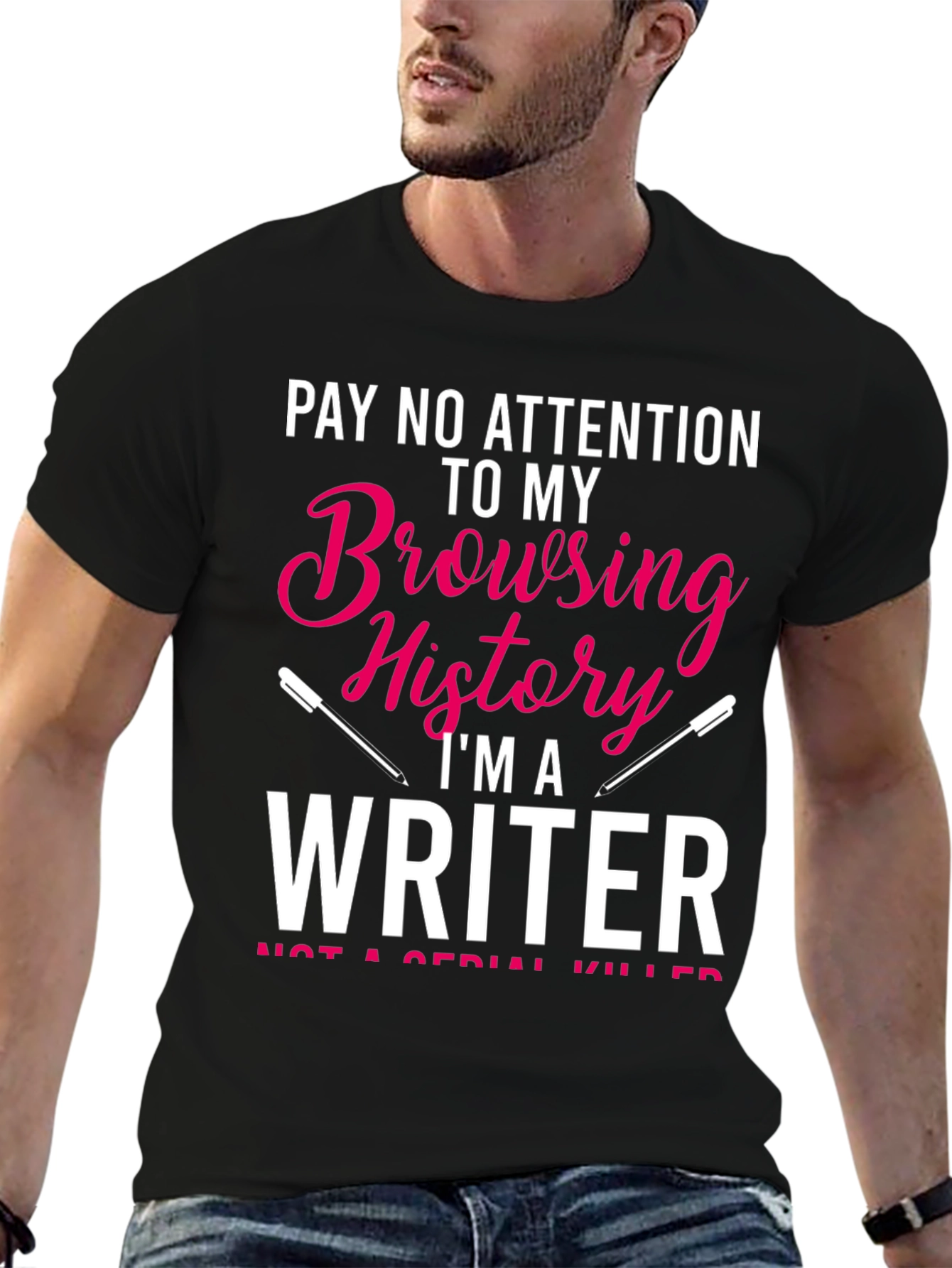Black Writer Browsing History Graphic Tee view 6