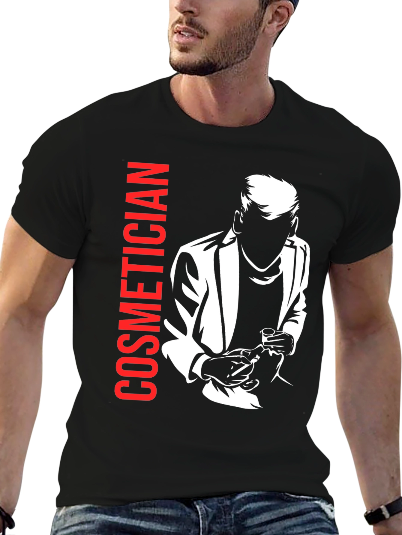 Black Cosmetician Graphic T-Shirt - Unisex Style view 6