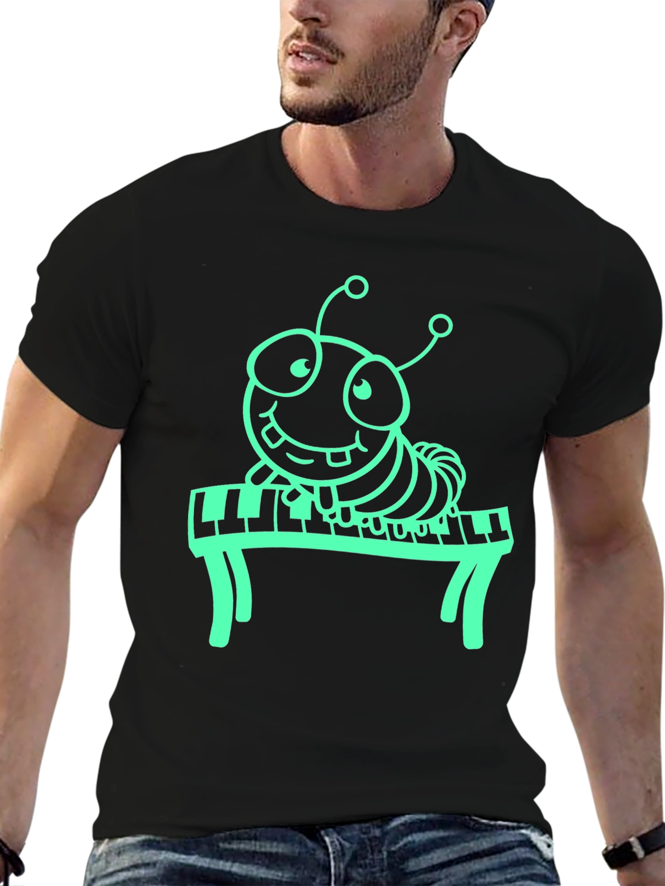 Black Piano Bug Black Tee view 6
