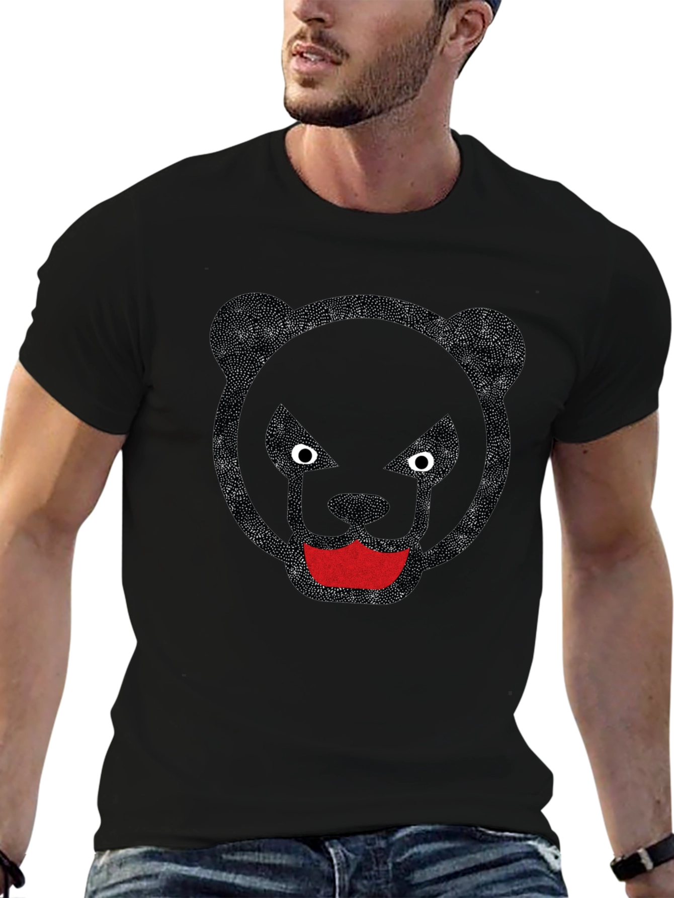 Black Bear Graphic Black T-Shirt view 6