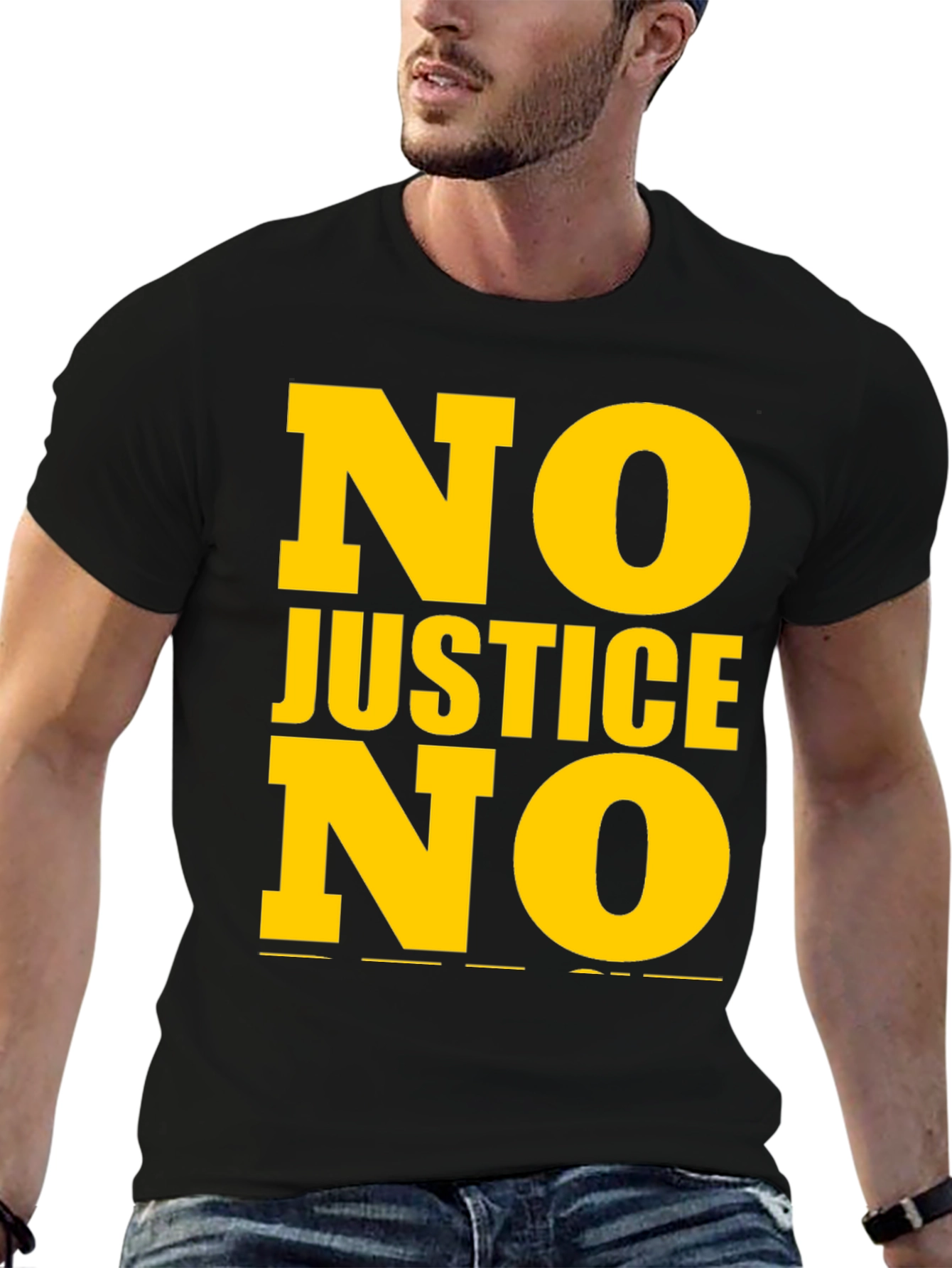 Black No Justice No Peace Graphic Tee view 6