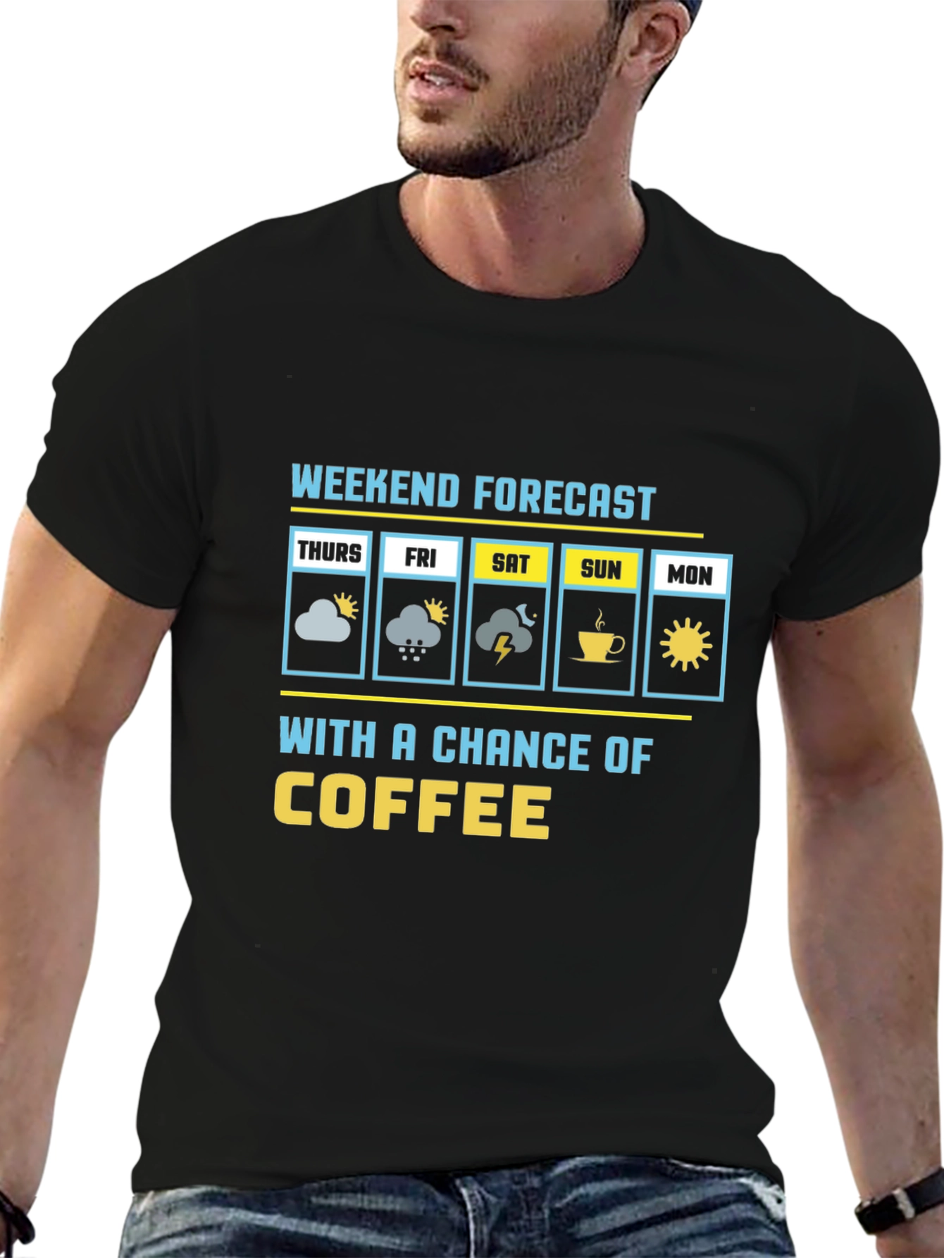 Black Weekend Forecast Coffee T-Shirt view 6