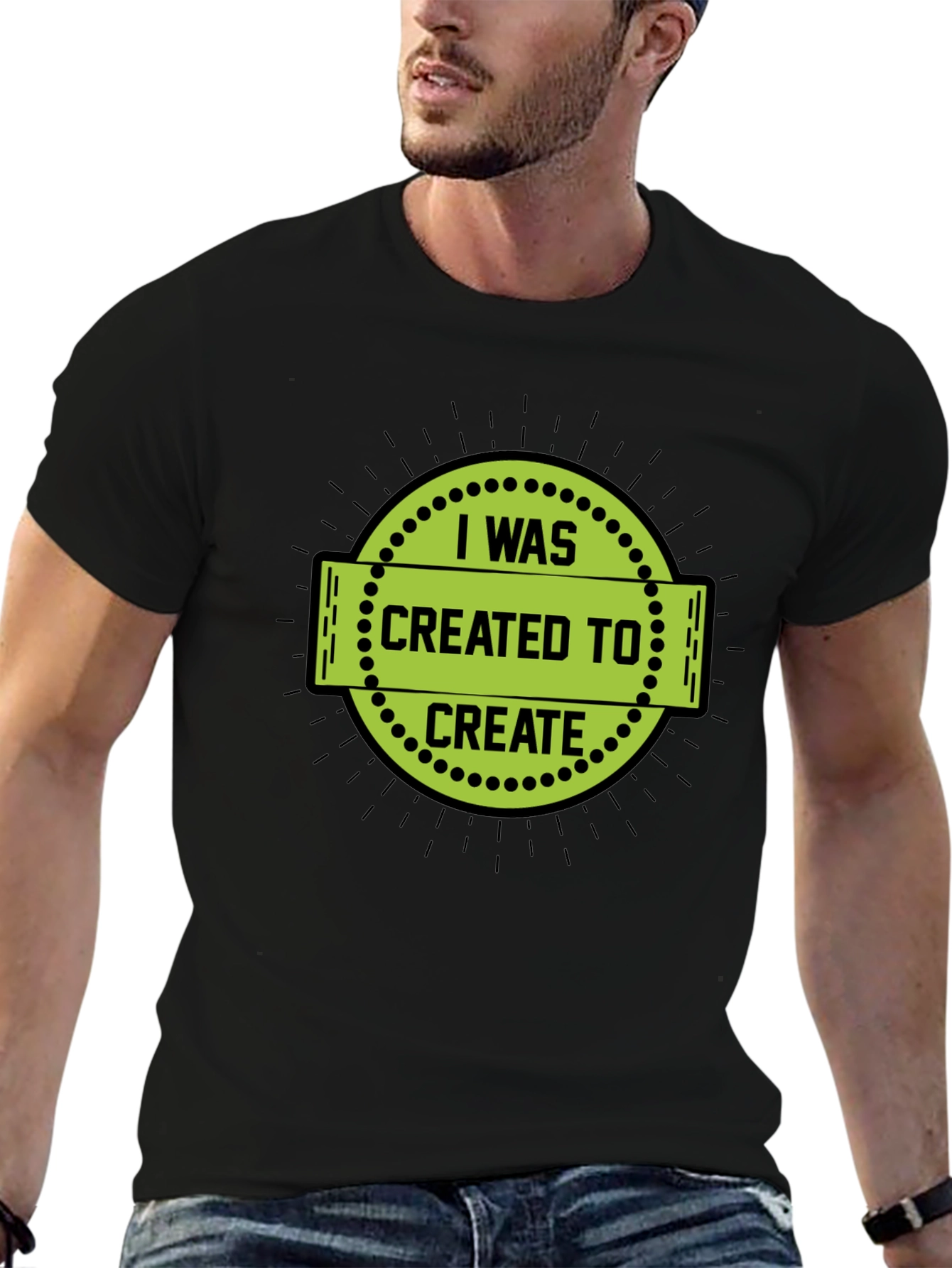 I Was Created to Create Black T-Shirt - 6