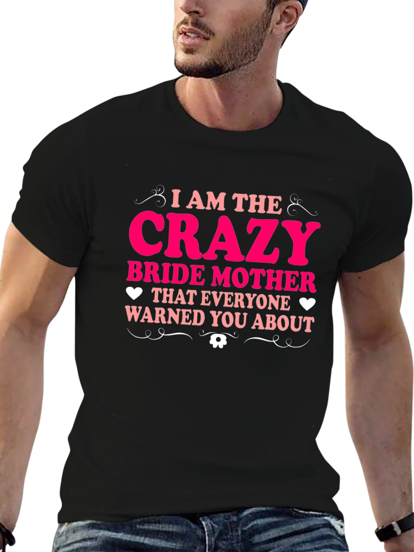Black Crazy Bride Mother Tee view 6