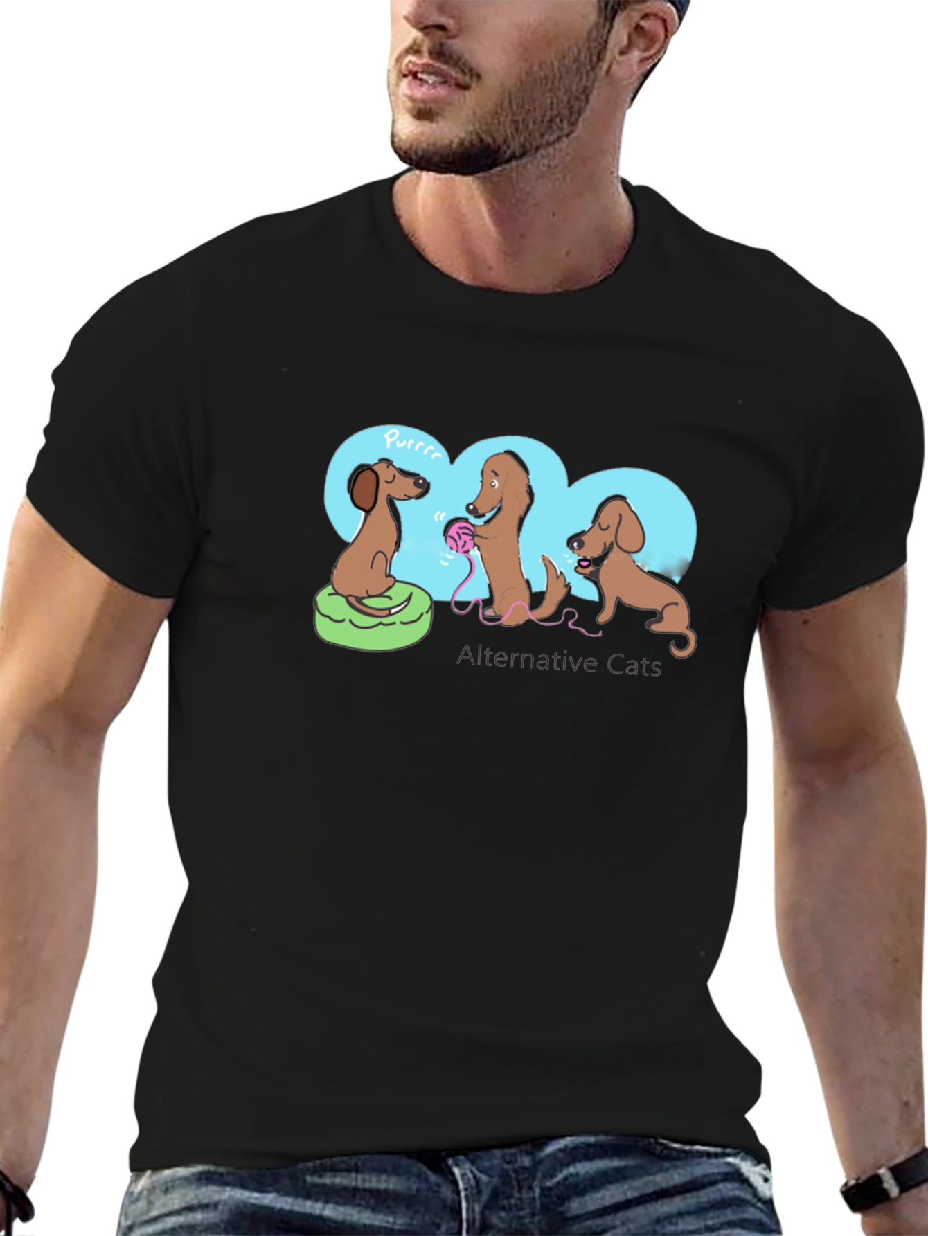 Black Dachshund 'Alternative Cats' Graphic Tee view 6