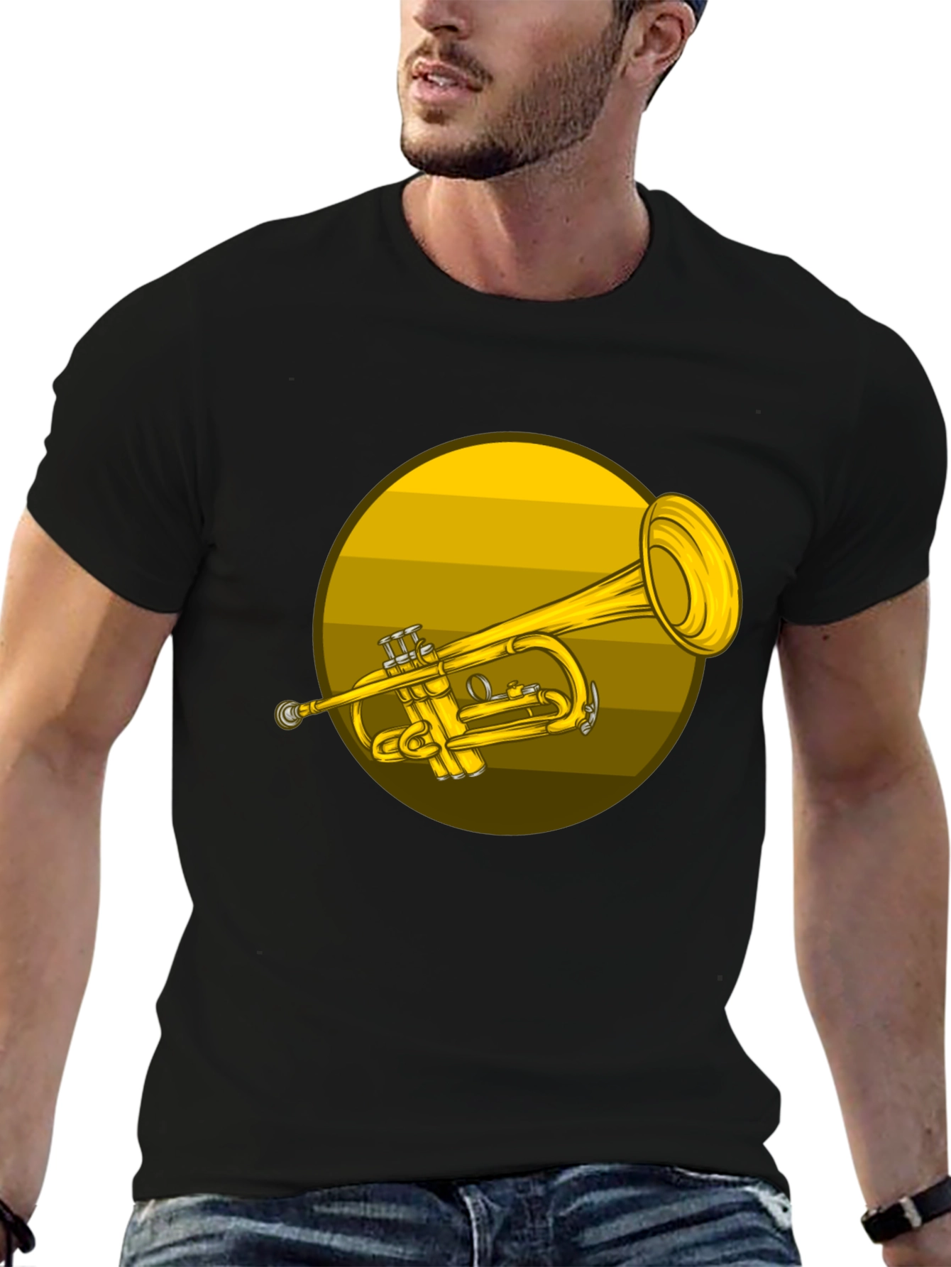 Black Trumpet Graphic T-Shirt - Music Lover Tee view 6