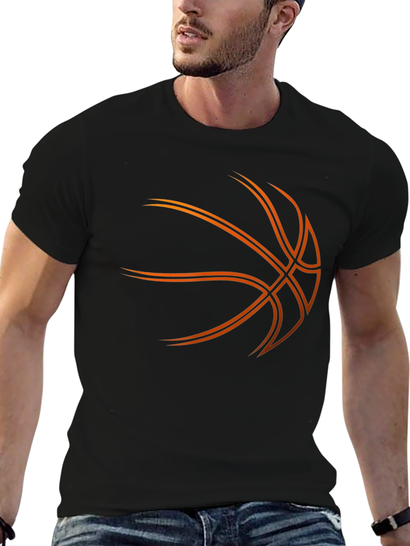 Black Basketball Graphic Tee - Black view 6