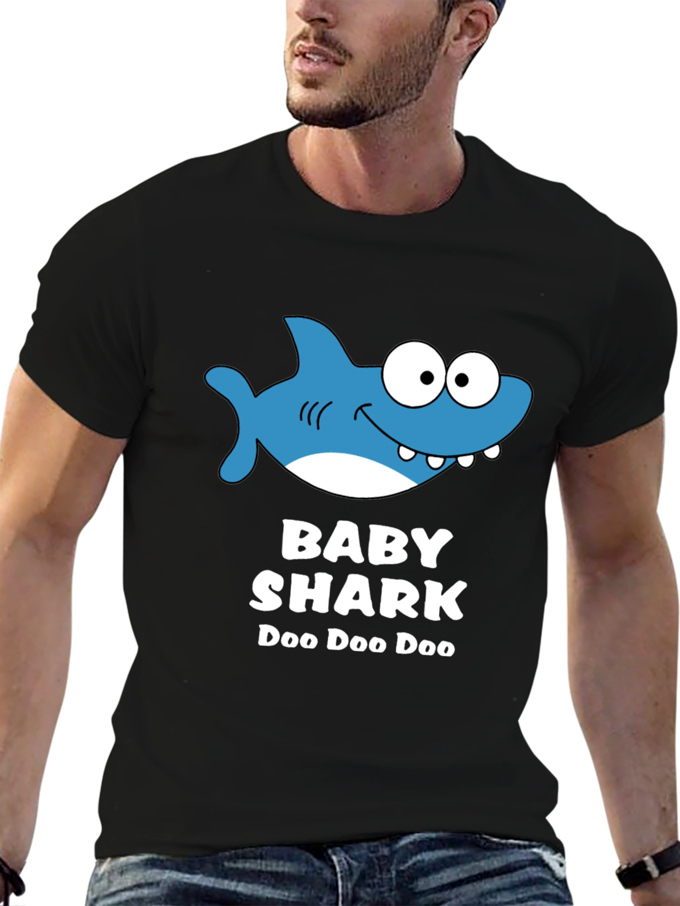 Black Baby Shark Doo Doo Doo T-Shirt view 6
