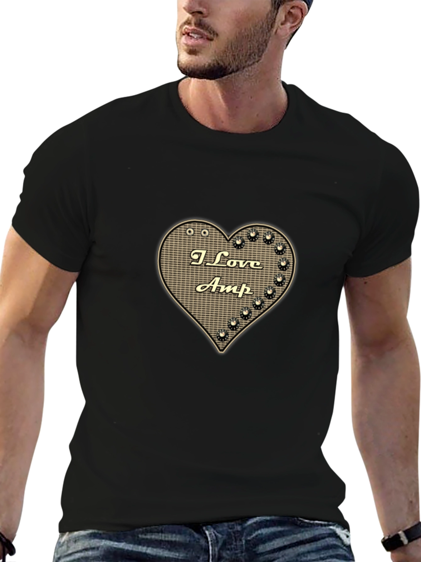 Black I Love Amp Heart Graphic T-Shirt view 6