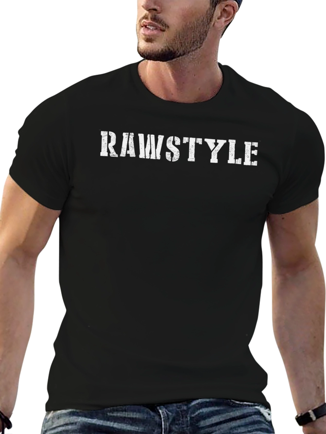 Black Rawstyle Graphic Tee - Men's Black T-Shirt view 6