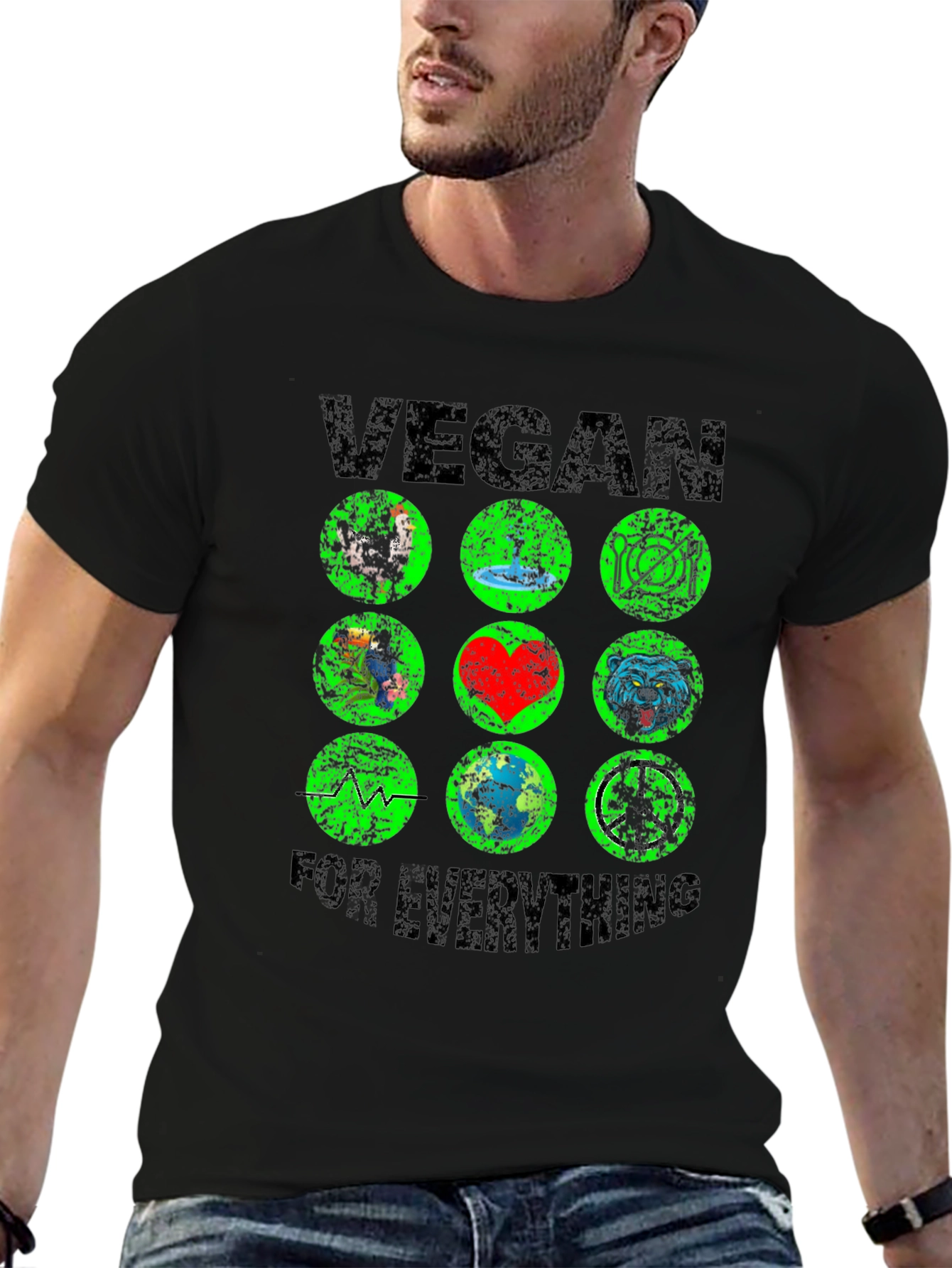 Black Vegan For Everything T-Shirt view 6