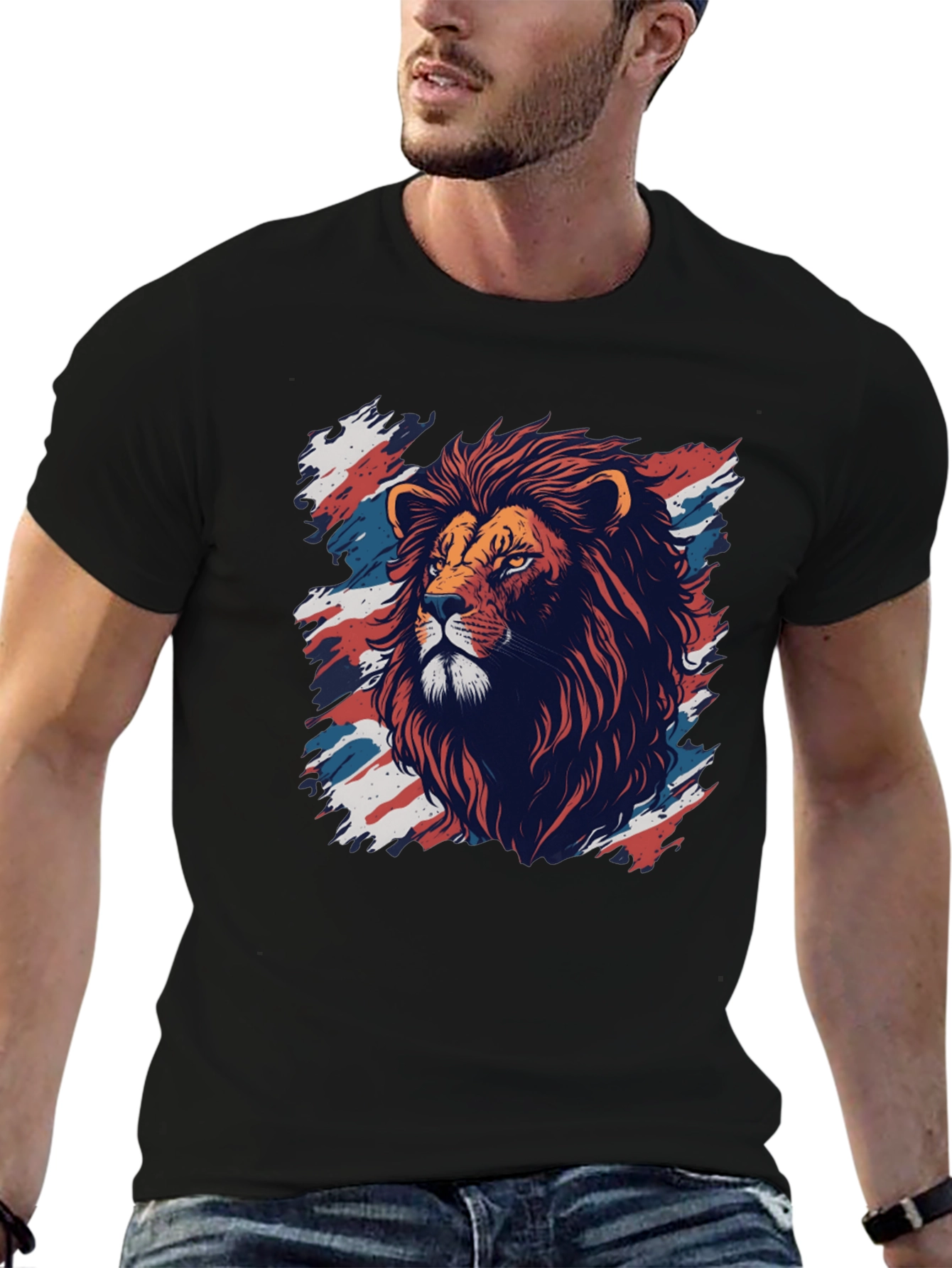 Black Lion Graphic T-Shirt - Bold Artistic Design view 6
