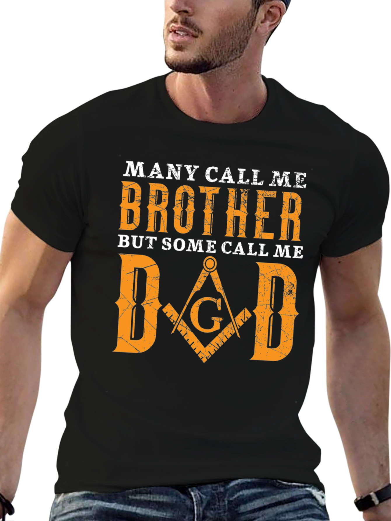 Black Many Call Me Brother Dad T-Shirt view 6