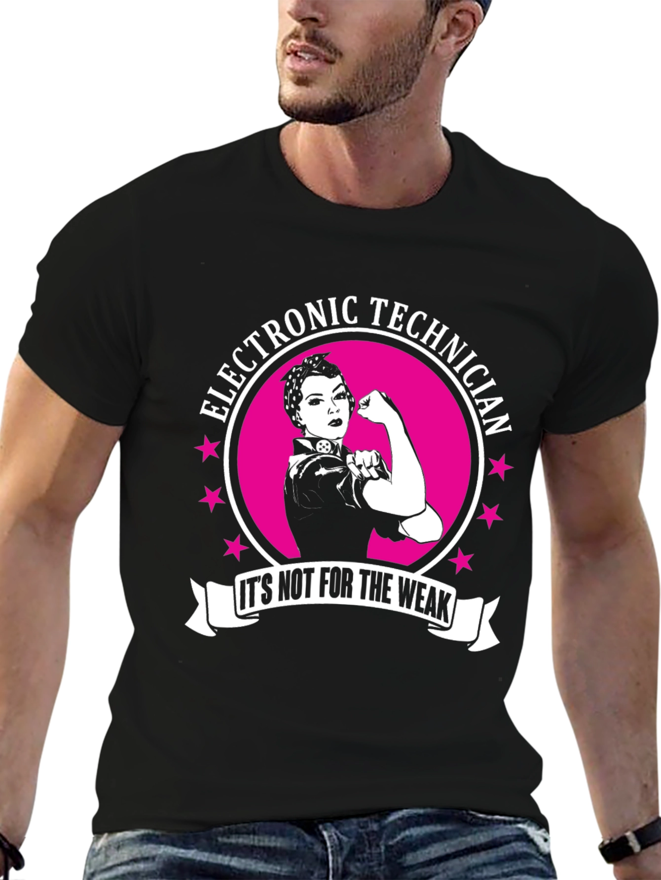 Black Electronic Technician T-Shirt: It's Not For the Weak! view 6