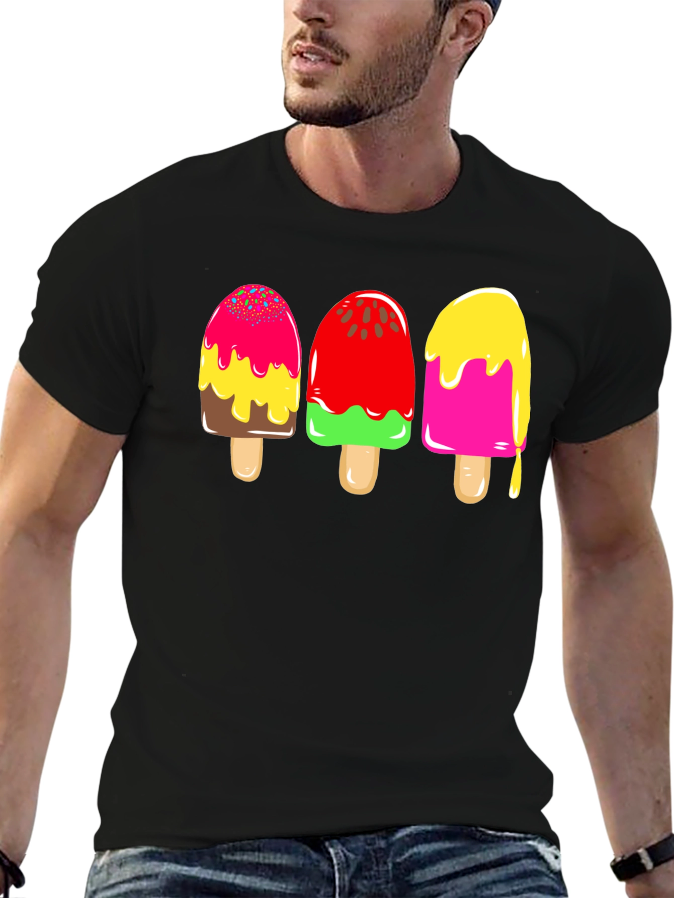 Black Fun Popsicle Graphic Tee - Summer Style view 6