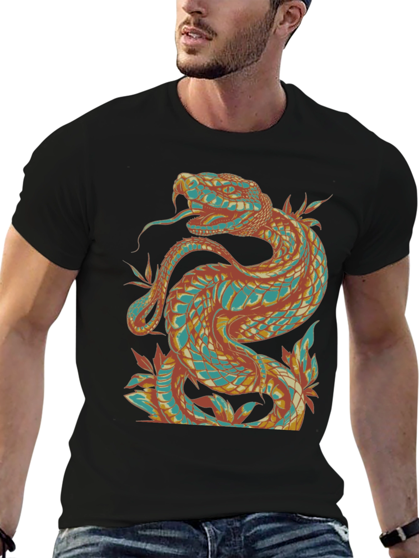 Black Snake Graphic Tee - Cool & Unique Design view 6