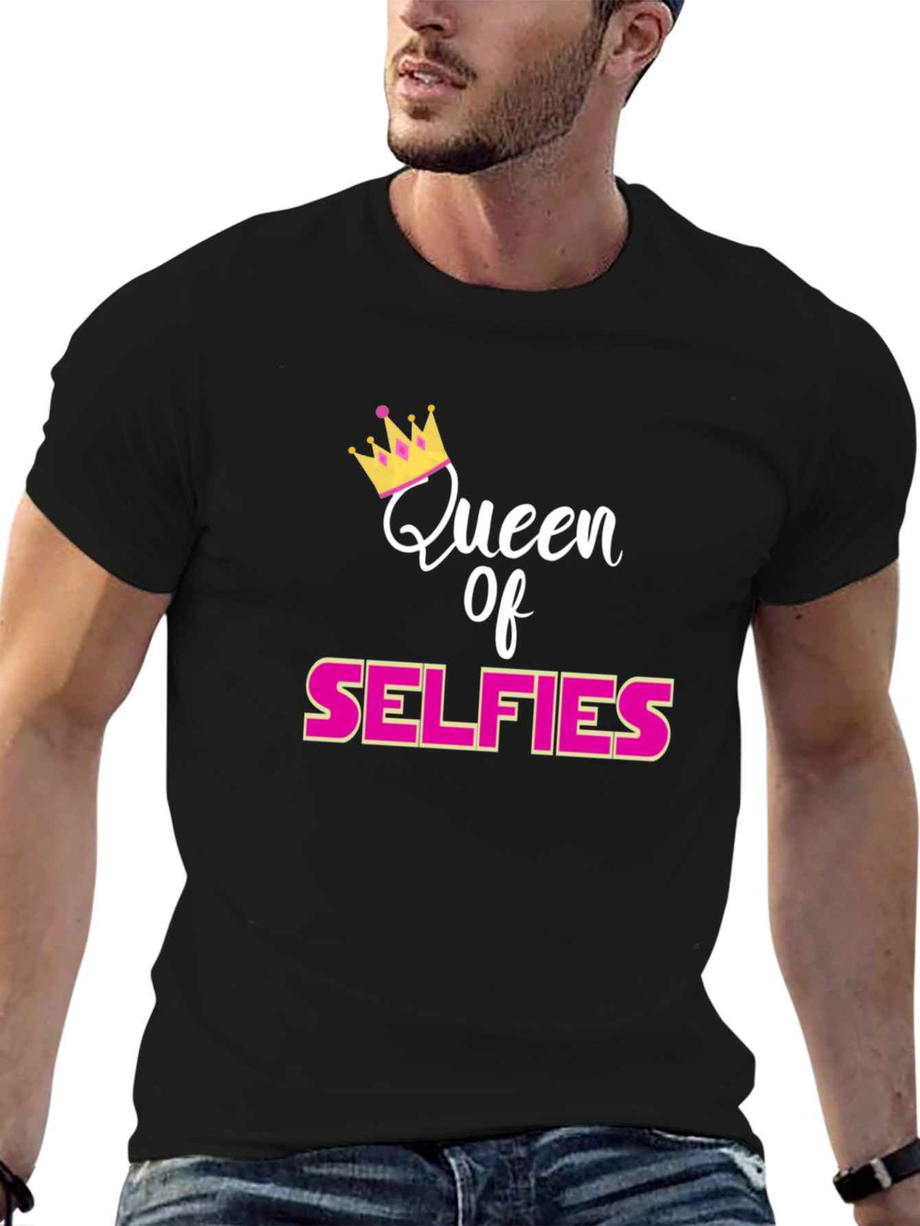 Black Queen of Selfies Black T-Shirt view 6