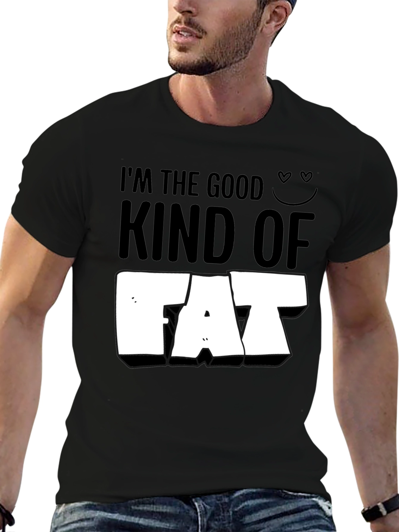 Black I'm the Good Kind of Fat T-Shirt - Funny Graphic Tee view 6