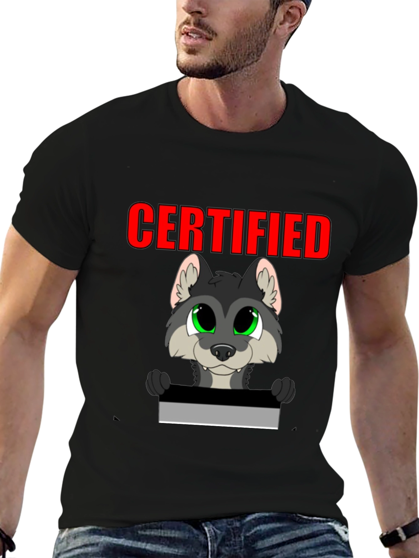 Black Certified Wolf Graphic T-Shirt - Black view 6