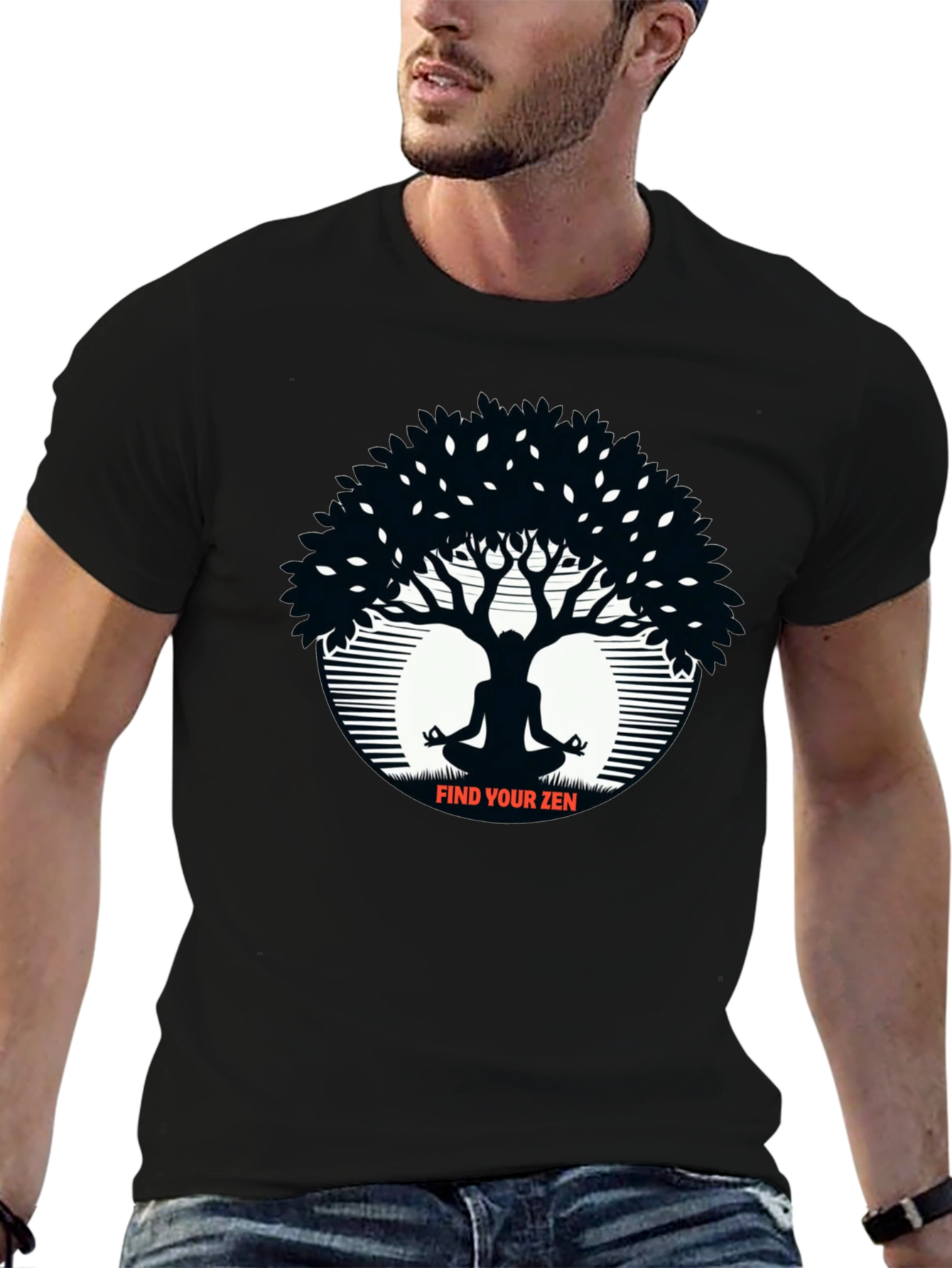 Zen Tree Black T-Shirt Meditation Tee - 6