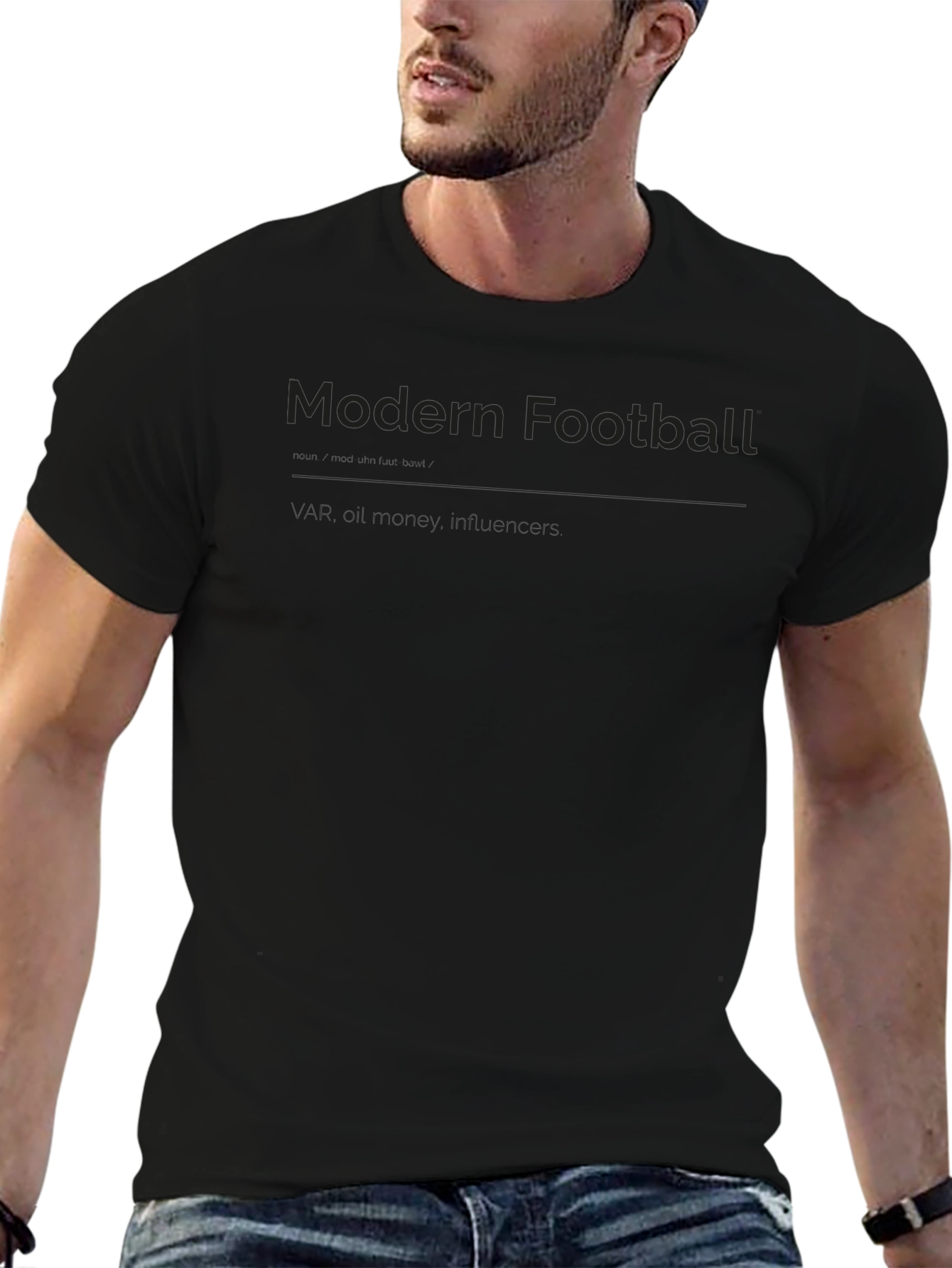 Black Modern Football T-Shirt - Casual Style view 6